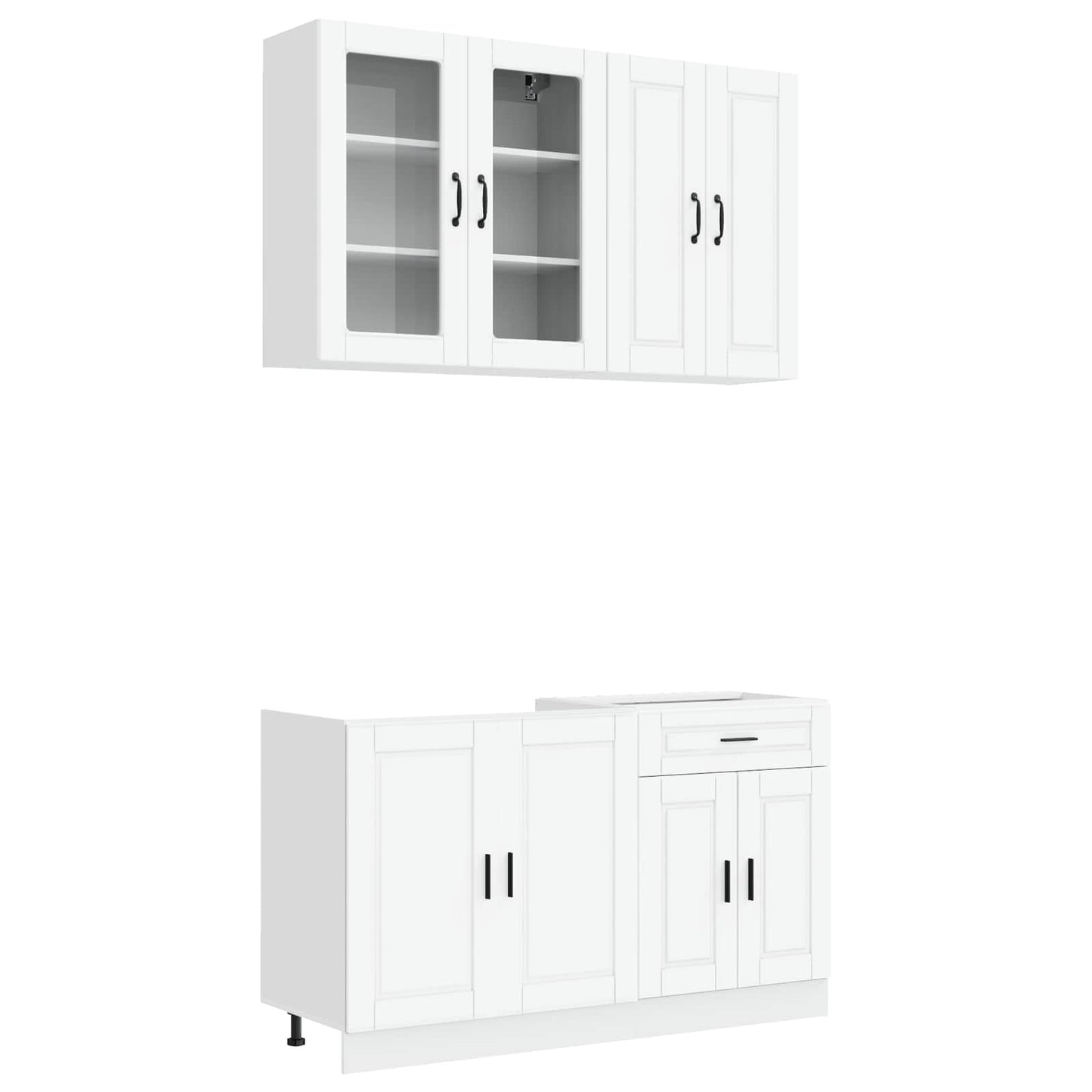 Keukenblok PORTO 4 pcs Wit Bewerkt hout is nu te koop bij PeponiXL, paradijselijk wonen!