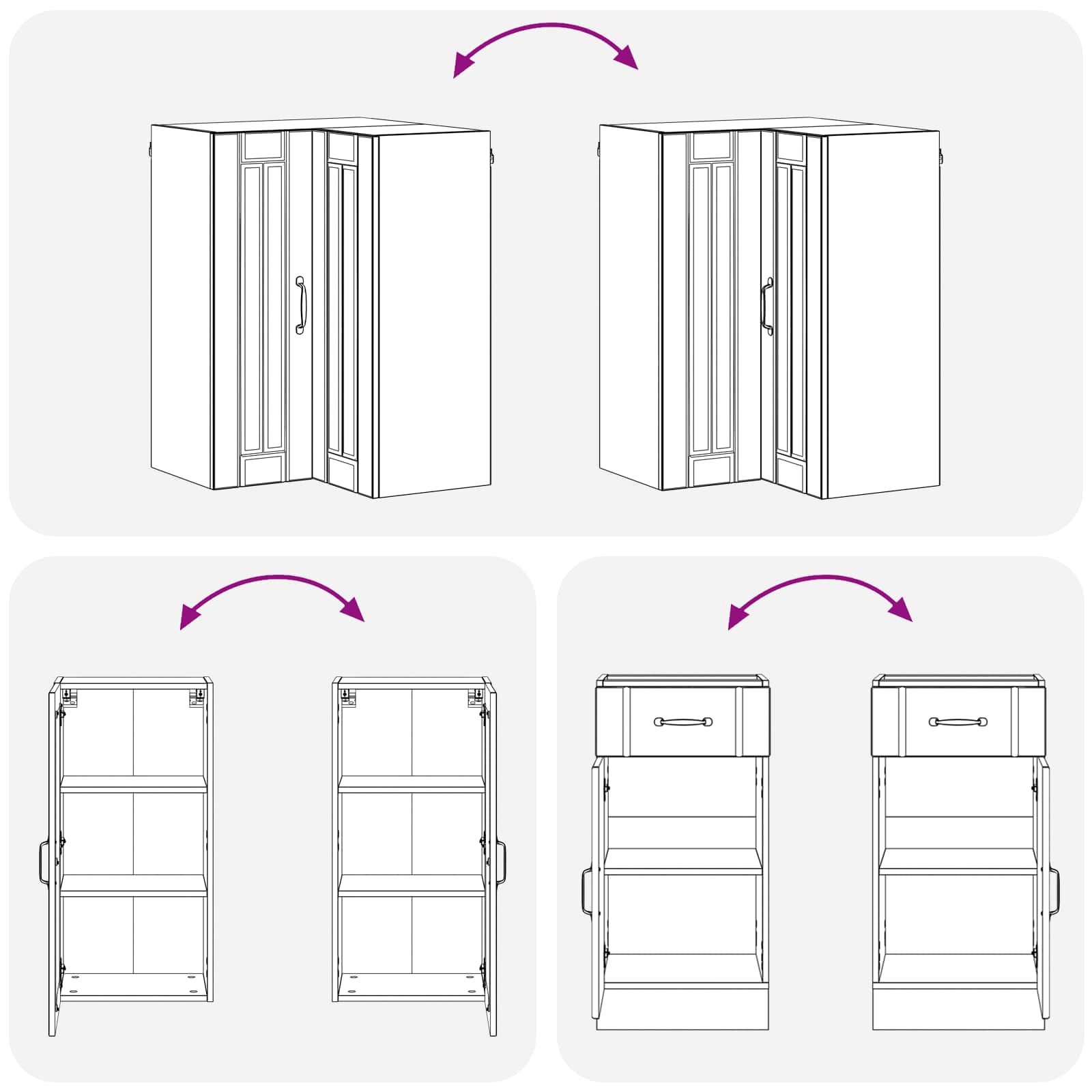 Keukenblok LUCCA 8 pcs Hoogglans Wit Bewerkt hout is nu te koop bij PeponiXL, paradijselijk wonen!