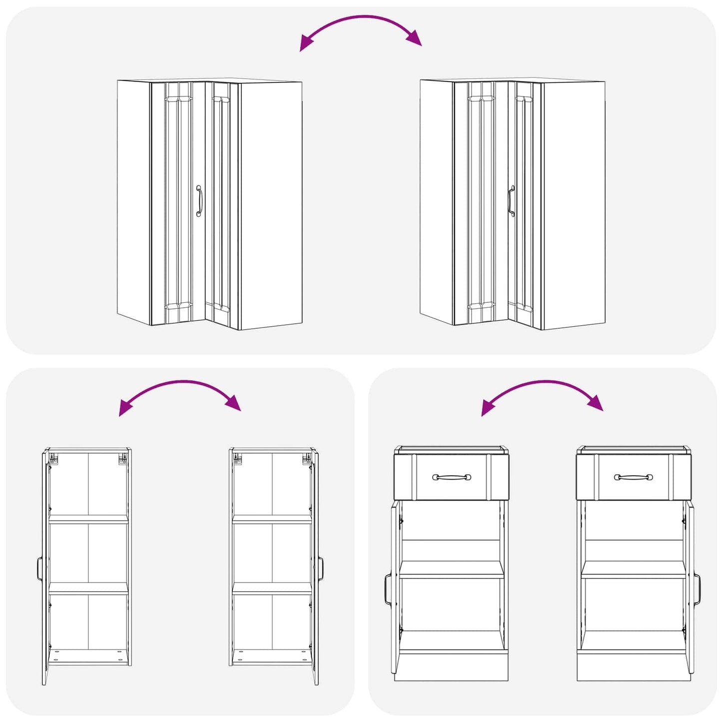 Keukenblok LUCCA 8 pcs Zwart Bewerkt hout is nu te koop bij PeponiXL, paradijselijk wonen!