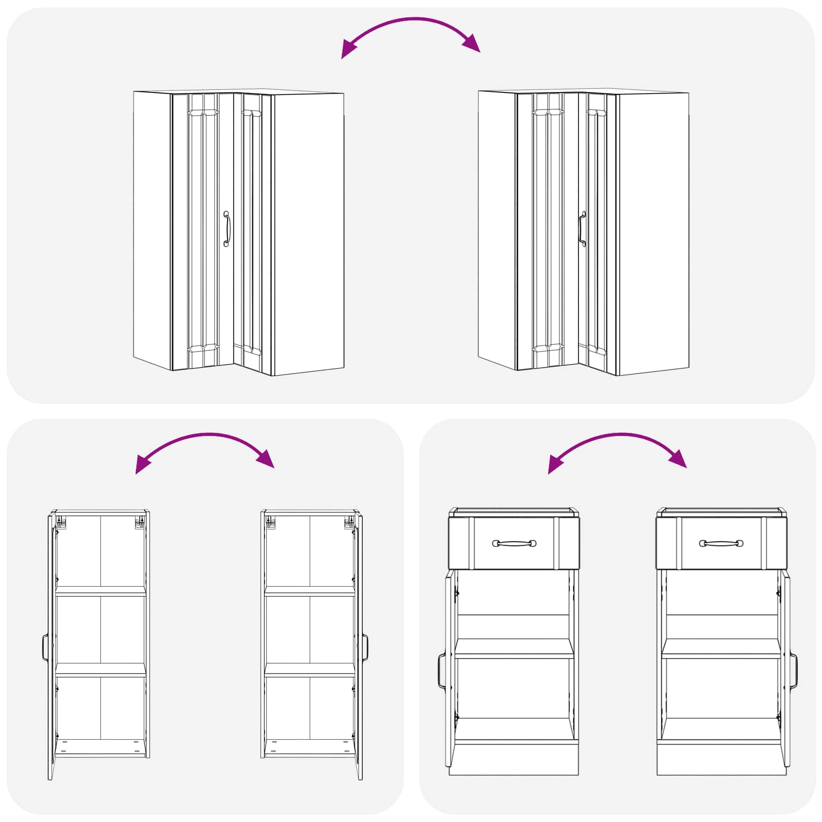Keukenblok LUCCA 8 pcs Zwart Bewerkt hout is nu te koop bij PeponiXL, paradijselijk wonen!