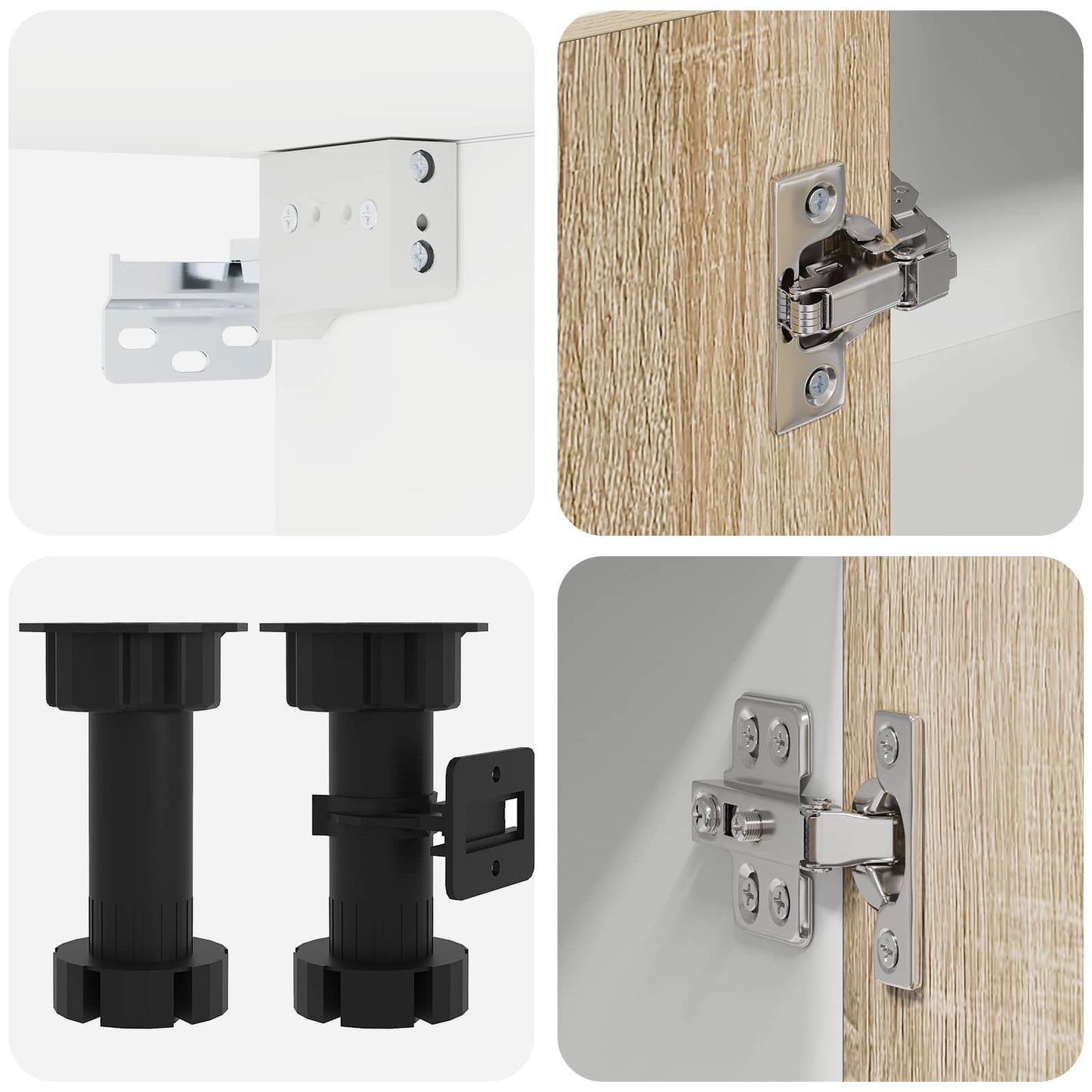 Keukenblok LYON 8 pcs Sonoma Eiken Bewerkt hout is nu te koop bij PeponiXL, paradijselijk wonen!