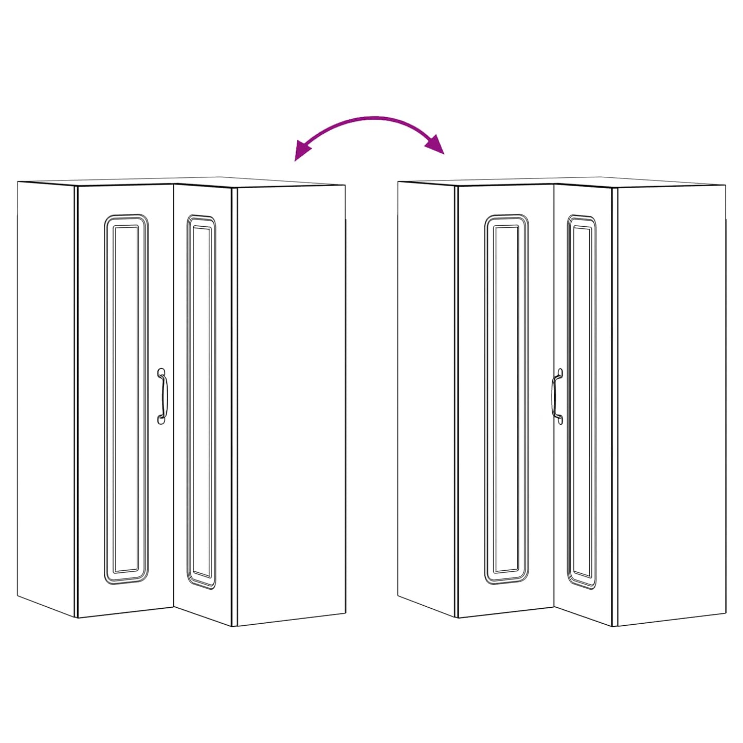 Keukenblok KALMAR 8 pcs Hoogglans Wit Bewerkt hout is nu te koop bij PeponiXL, paradijselijk wonen!