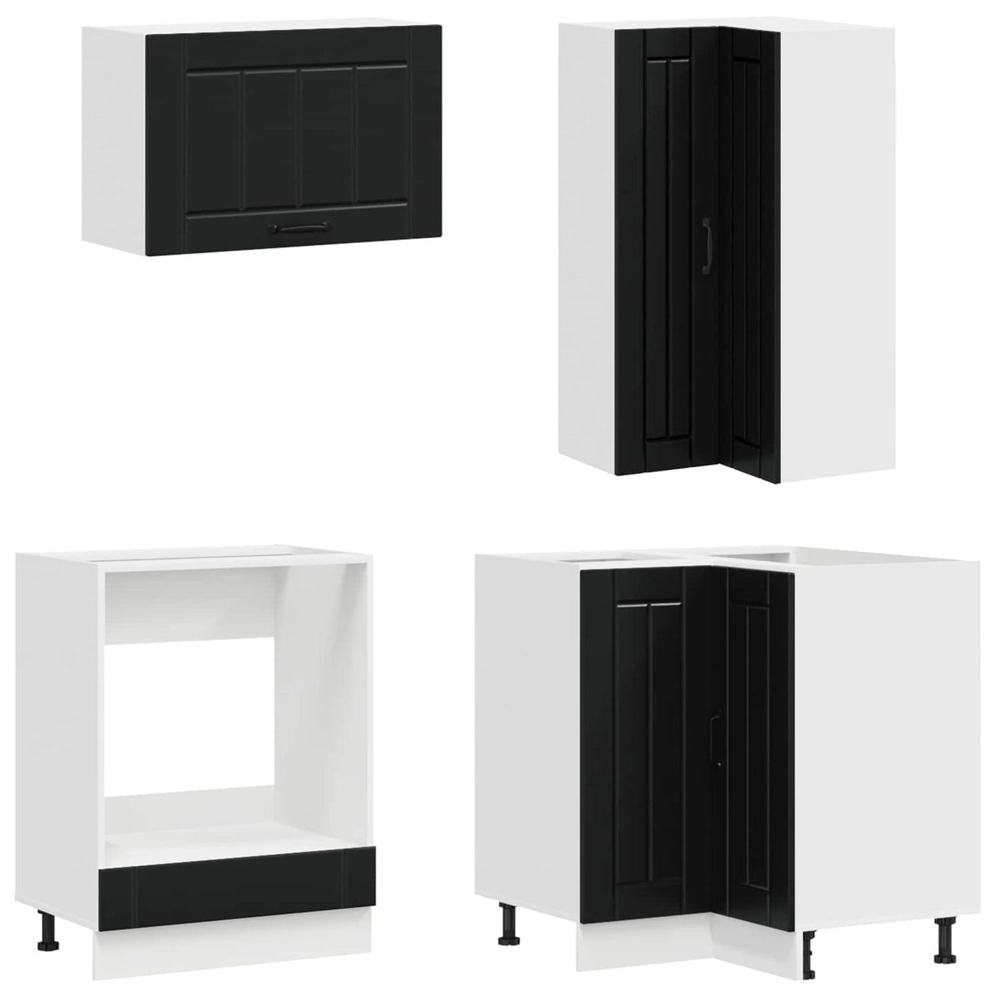 Keukenblok LUCCA 8 pcs Zwart Bewerkt hout is nu te koop bij PeponiXL, paradijselijk wonen!