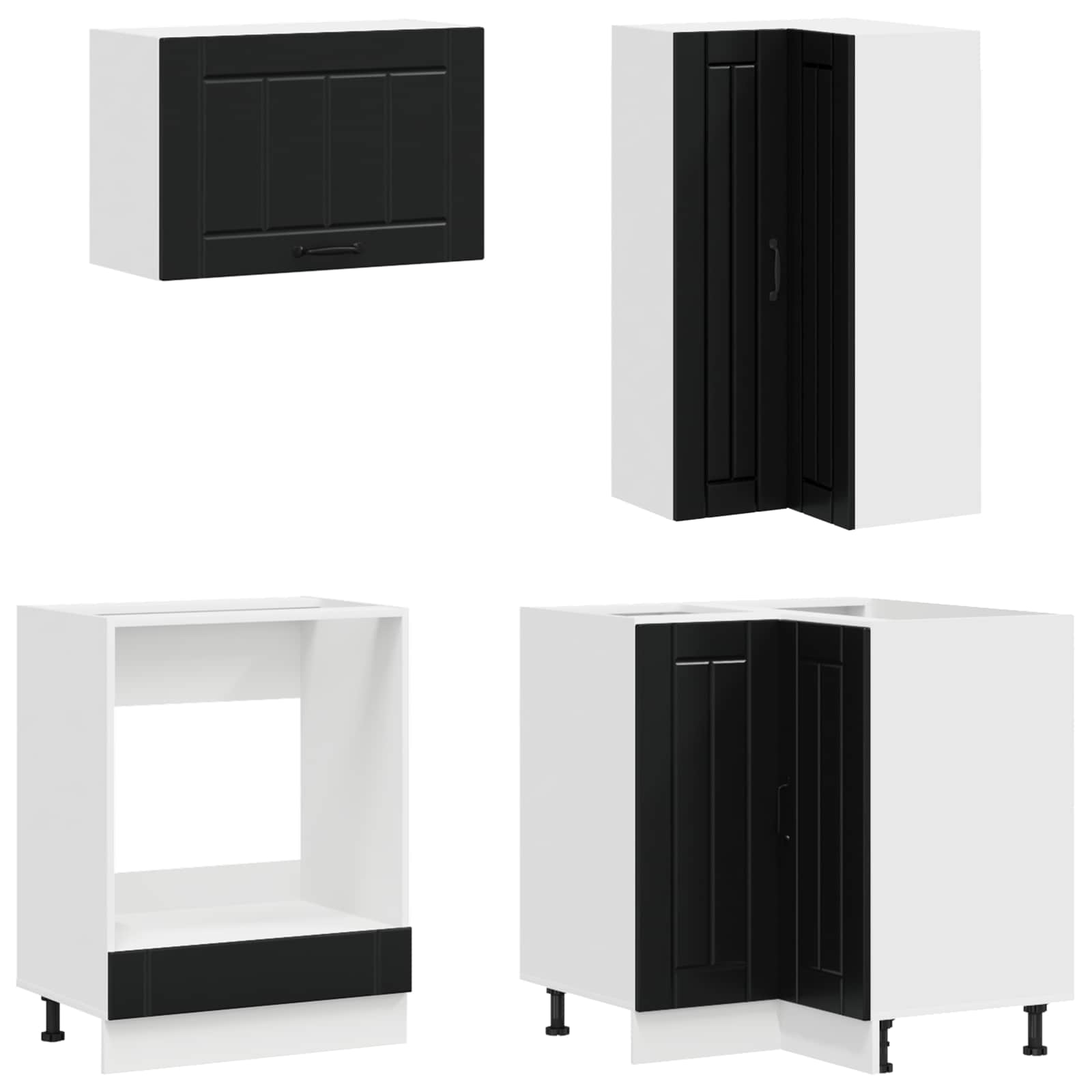 Keukenblok LUCCA 8 pcs Zwart Bewerkt hout is nu te koop bij PeponiXL, paradijselijk wonen!