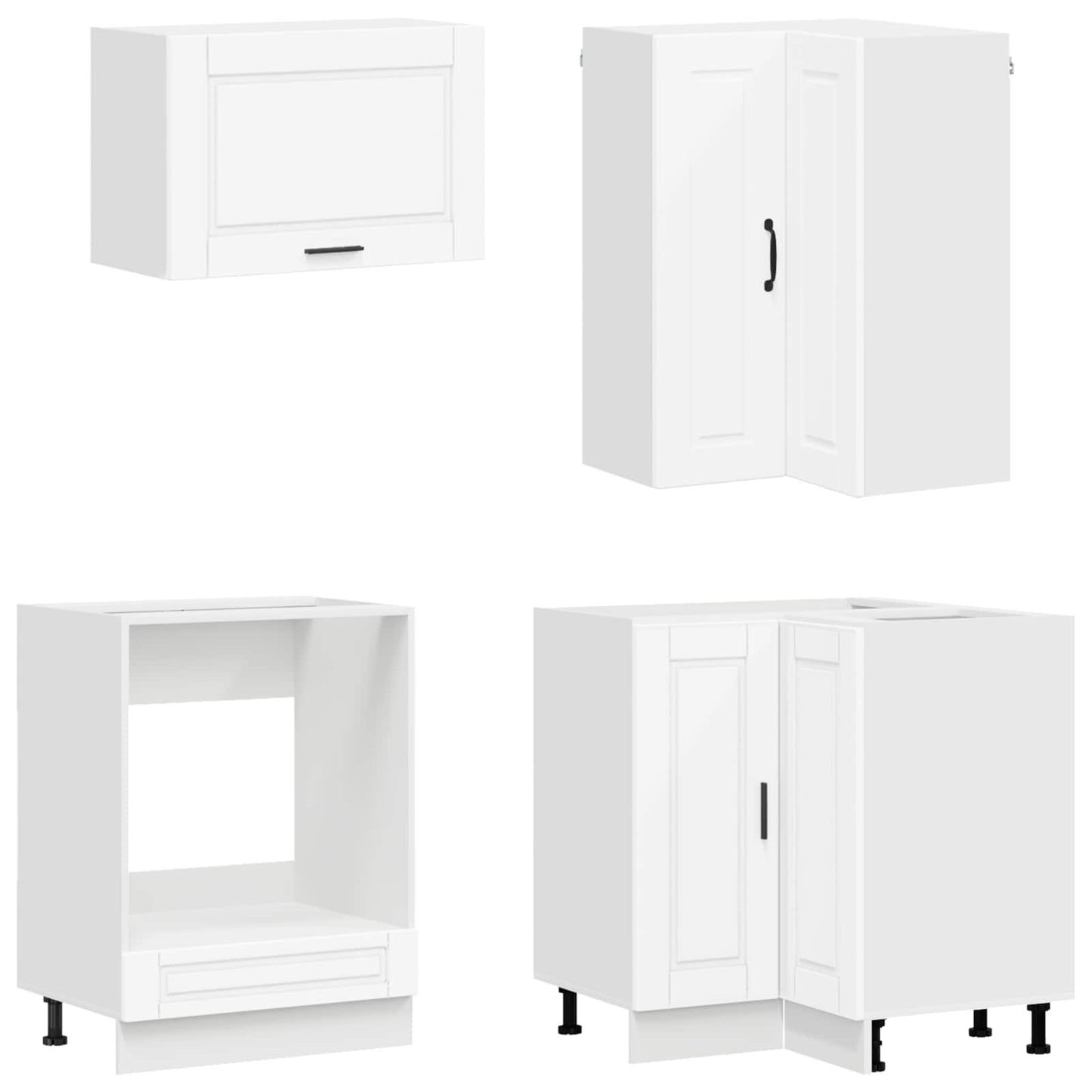Keukenblok PORTO 8 pcs Wit Bewerkt hout is nu te koop bij PeponiXL, paradijselijk wonen!