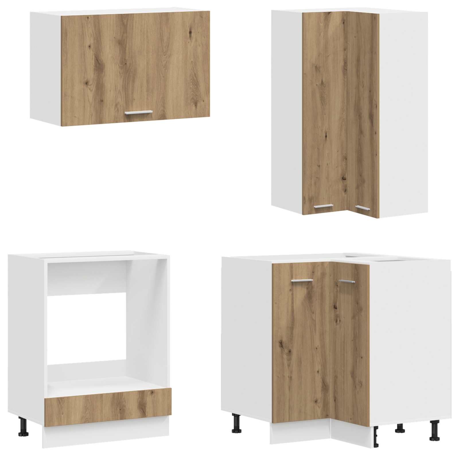 Keuken Eenheid LYON 8 pcs Artisanaal eiken Bewerkt hout is nu te koop bij PeponiXL, paradijselijk wonen!