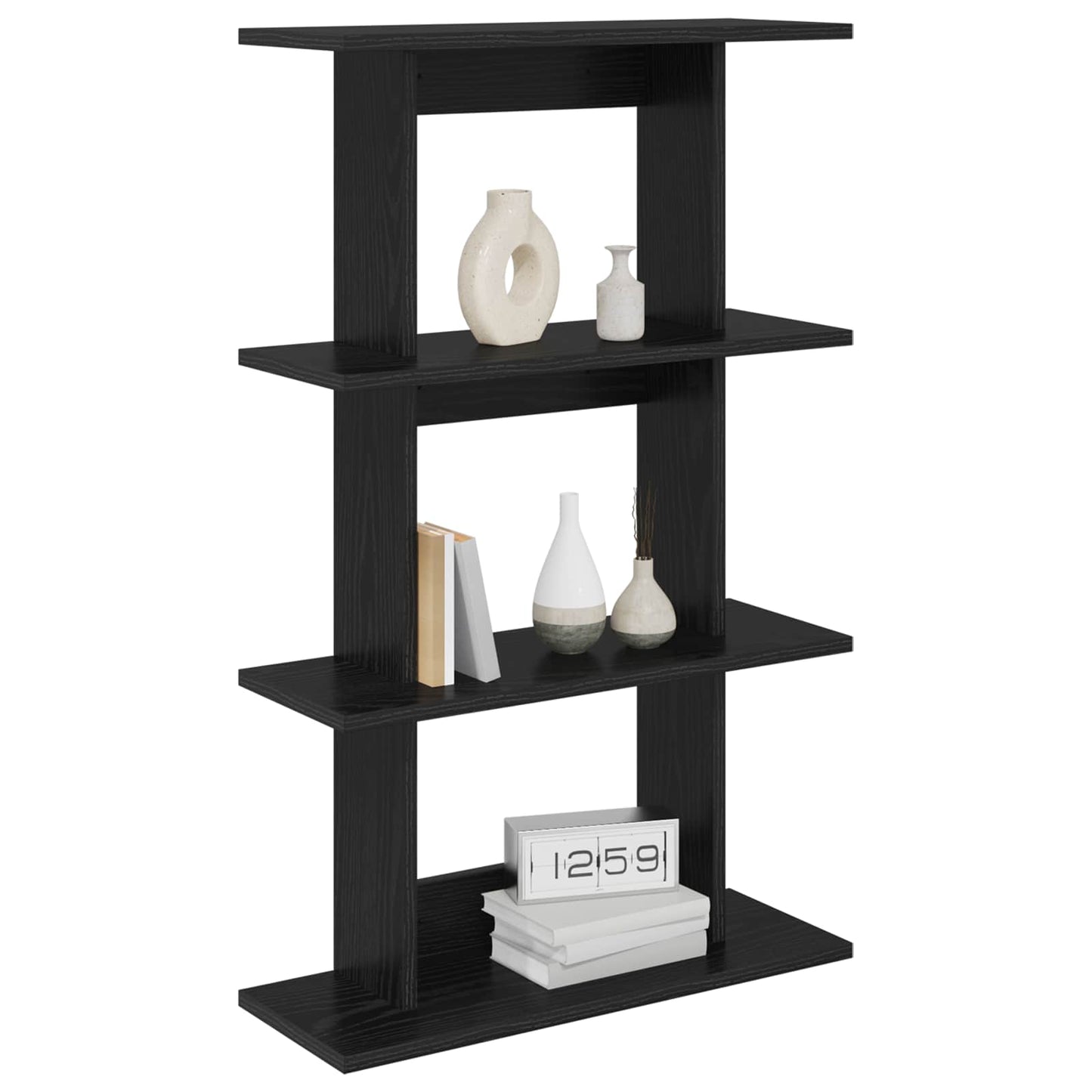 Wandplank Muurmontage Zwart eiken 56 x 20 x 90 cm Bewerkt hout