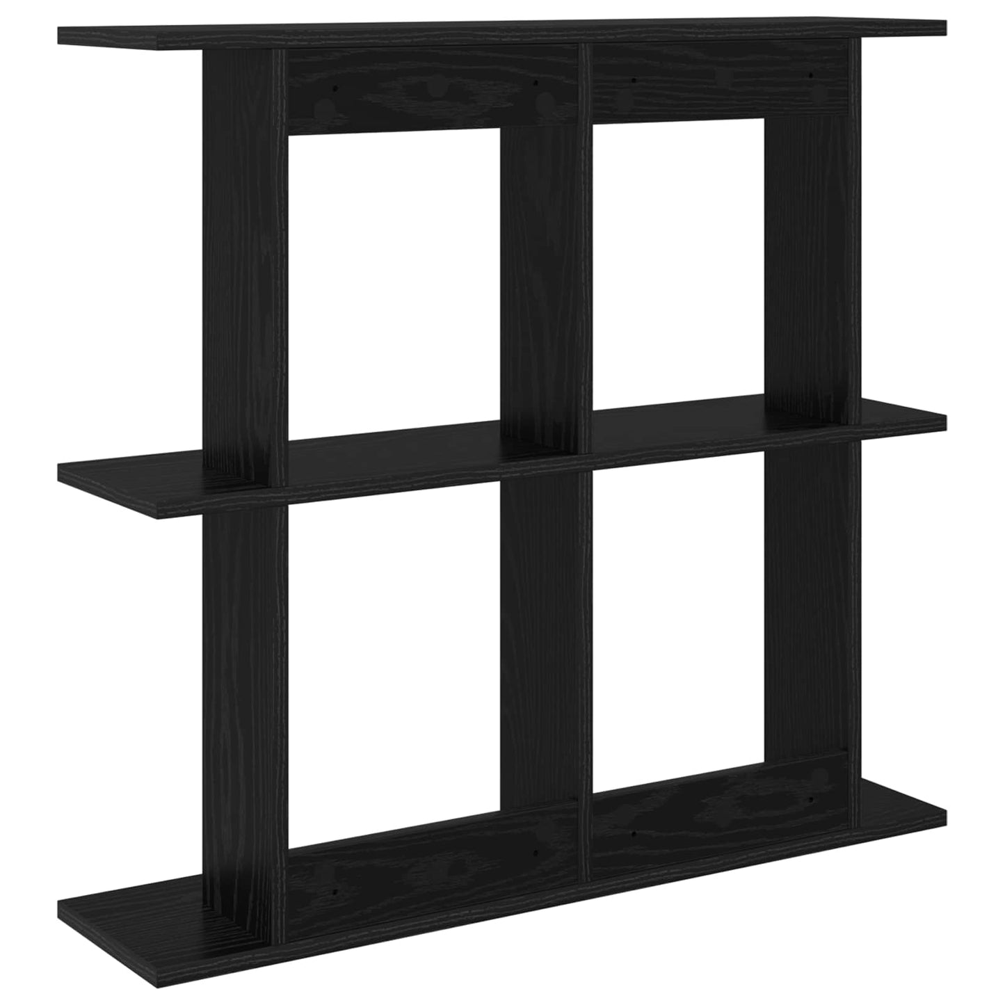 Wandplank Muurmontage Zwart eiken 80 x 20 x 75 cm Bewerkt hout