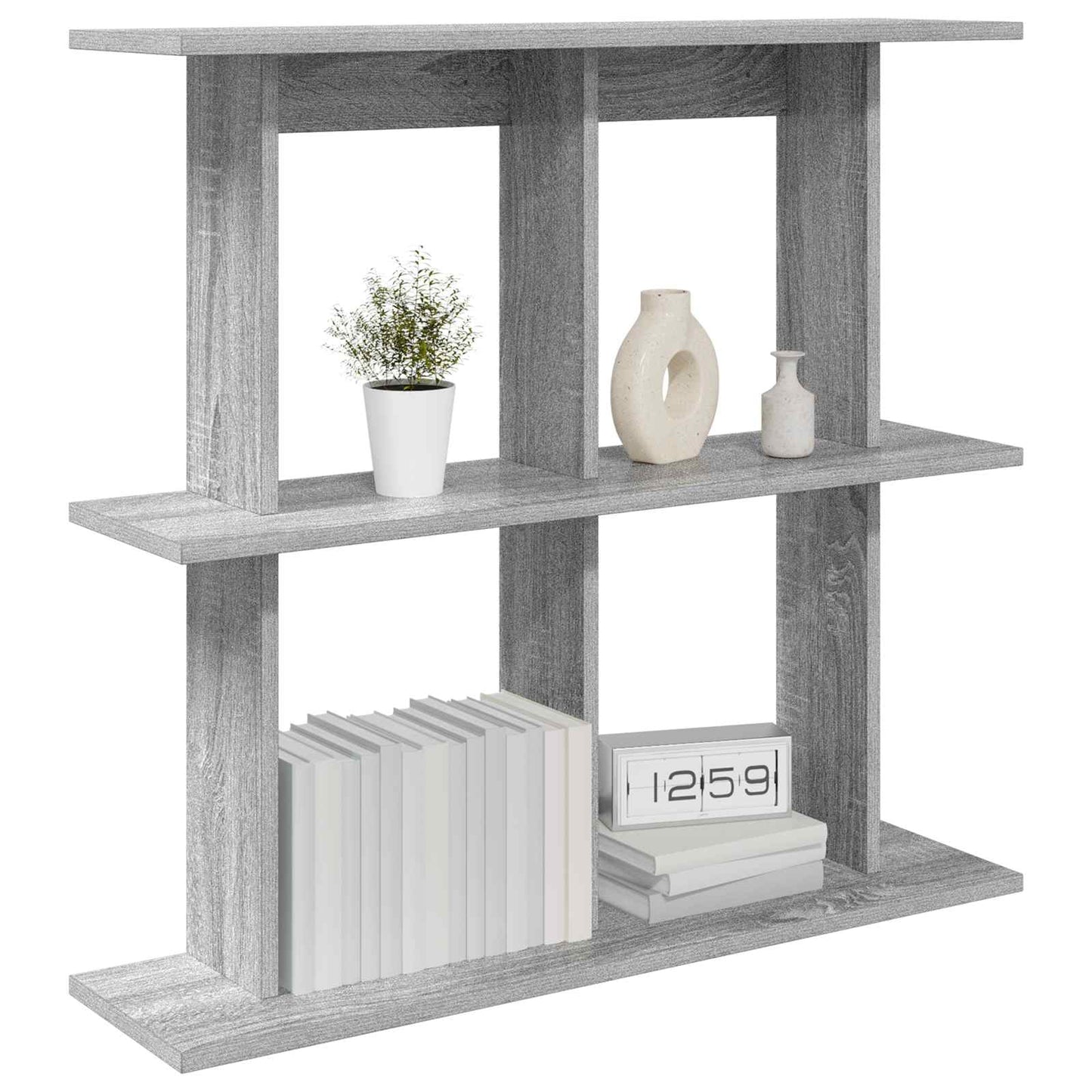 Wandplank Muurmontage Grijs Sonoma 80 x 20 x 75 cm Bewerkt hout