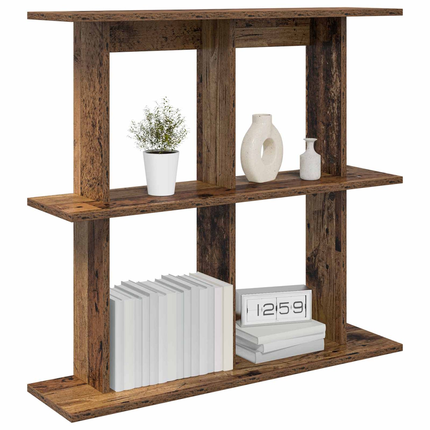 Wandplank Muurmontage Oud hout 80 x 20 x 75 cm Bewerkt hout