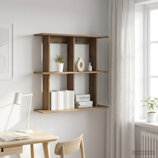 Wandplank Muurmontage Artisanaal eiken 80 x 20 x 75 cm is nu te koop bij PeponiXL, paradijselijk wonen!
