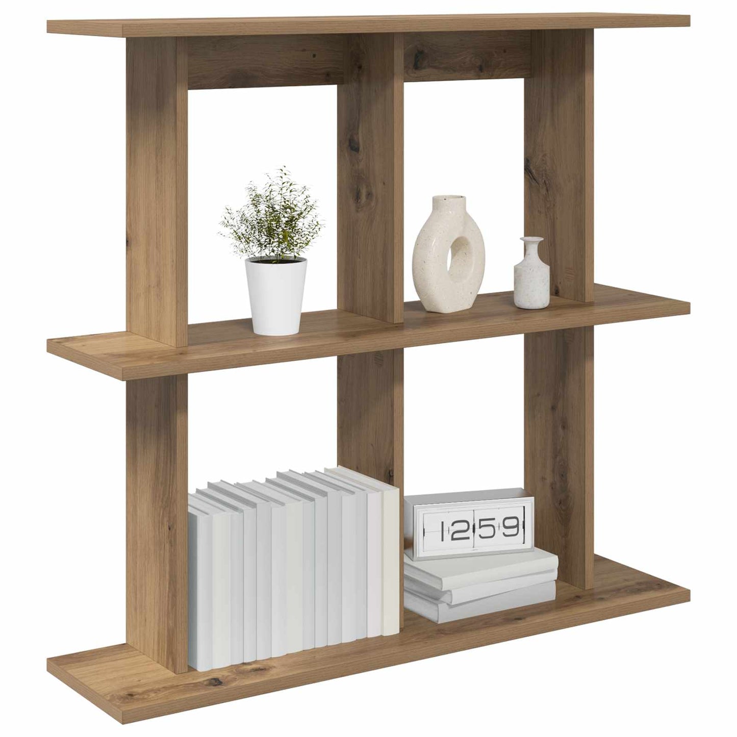 Wandplank Muurmontage Artisanaal eiken 80 x 20 x 75 cm
