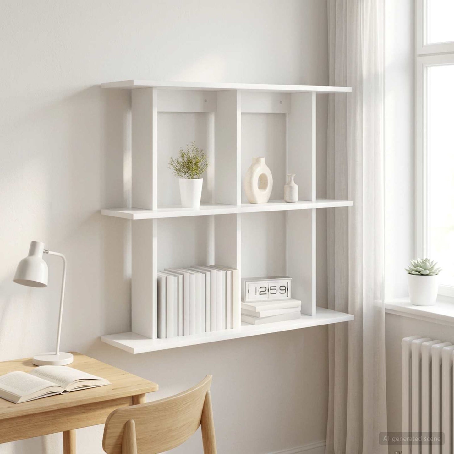 Wandplank Muurmontage Wit 100 x 20 x 75 cm Bewerkt hout is nu te koop bij PeponiXL, paradijselijk wonen!