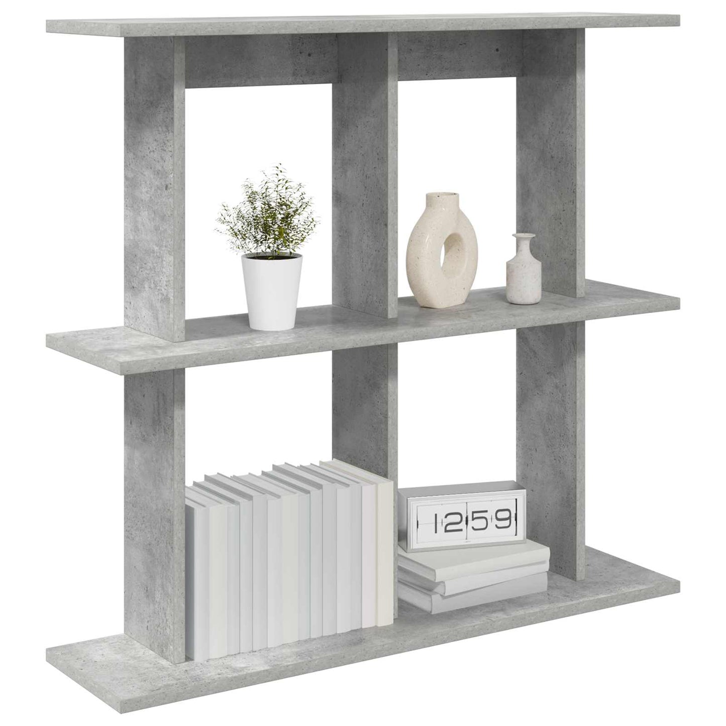 Wandplank Muurmontage Betongrijs 100 x 20 x 75 cm Bewerkt hout