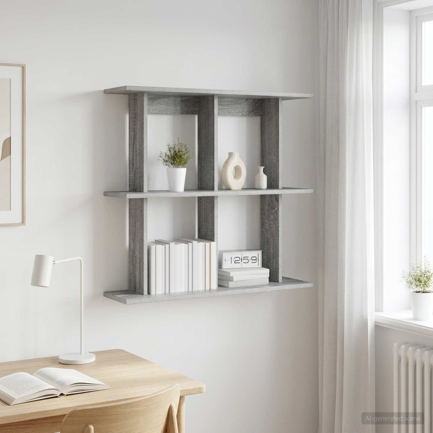 Wandplank Muurmontage Grijs Sonoma 100 x 20 x 75 cm