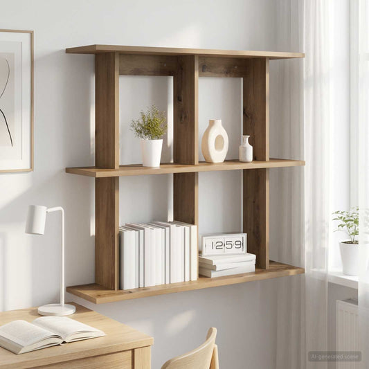 Wandplank Muurmontage Artisanaal eiken 100 x 20 x 75 cm is nu te koop bij PeponiXL, paradijselijk wonen!