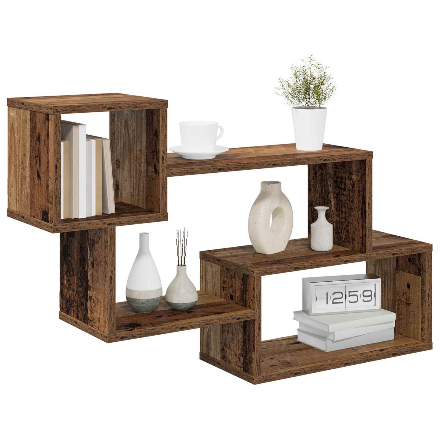 Drijvende plank Muurmontage Oud hout 87 x 20 x 55 cm