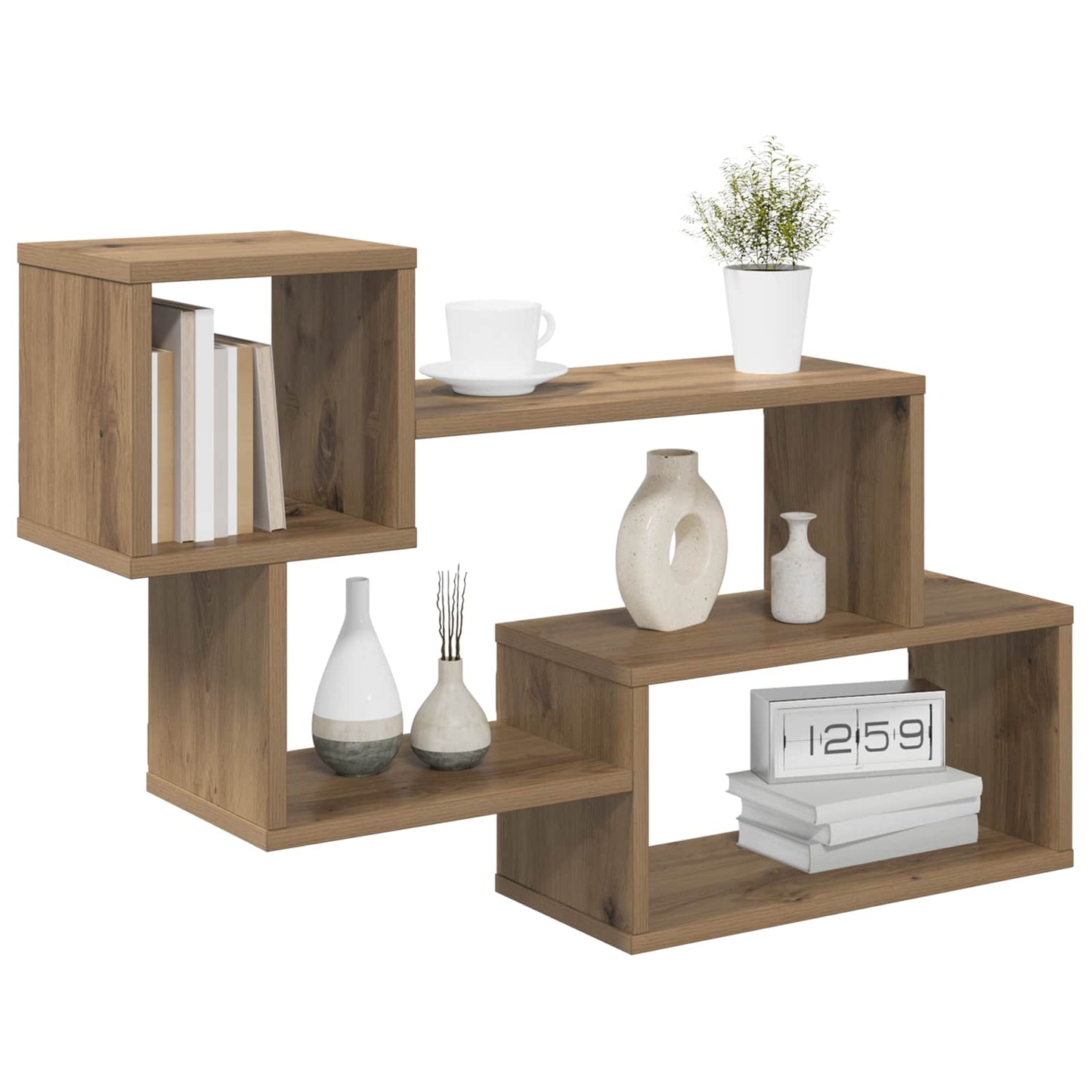 Drijvende plank Muurmontage Artisanaal eiken 87 x 20 x 55 cm