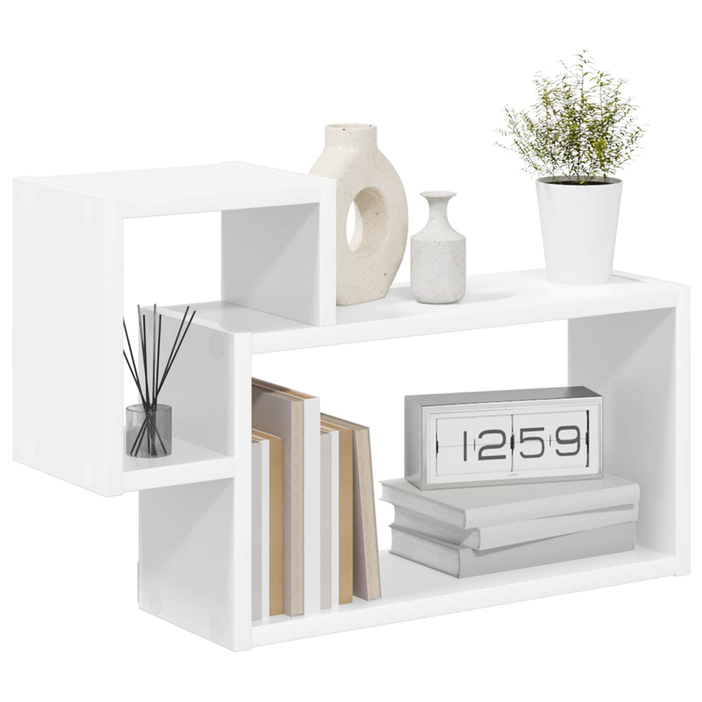 Wandplank Muurmontage Wit 55 x 15 x 35 cm Bewerkt hout is nu te koop bij PeponiXL, paradijselijk wonen!