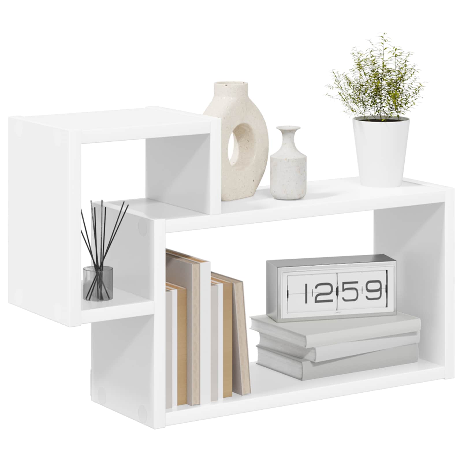 Wandplank Muurmontage Wit 55 x 15 x 35 cm Bewerkt hout is nu te koop bij PeponiXL, paradijselijk wonen!