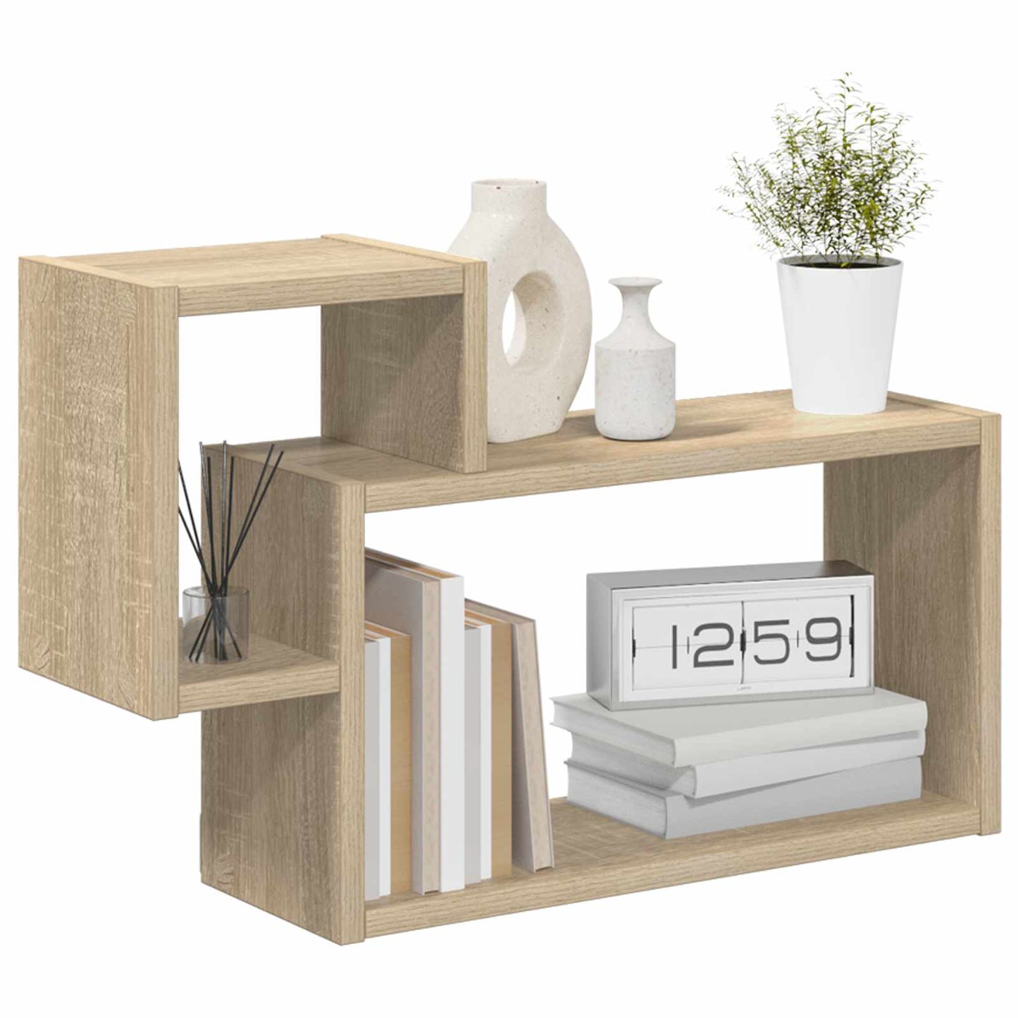 Wandplank Muurmontage Bruin 55 x 15 x 35 cm Bewerkt hout is nu te koop bij PeponiXL, paradijselijk wonen!