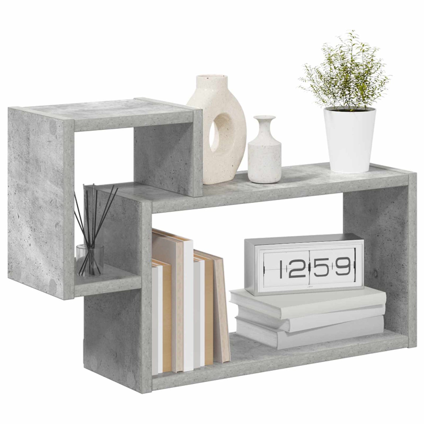 Wandplank Muurmontage Grijs 55 x 15 x 35 cm Bewerkt hout is nu te koop bij PeponiXL, paradijselijk wonen!