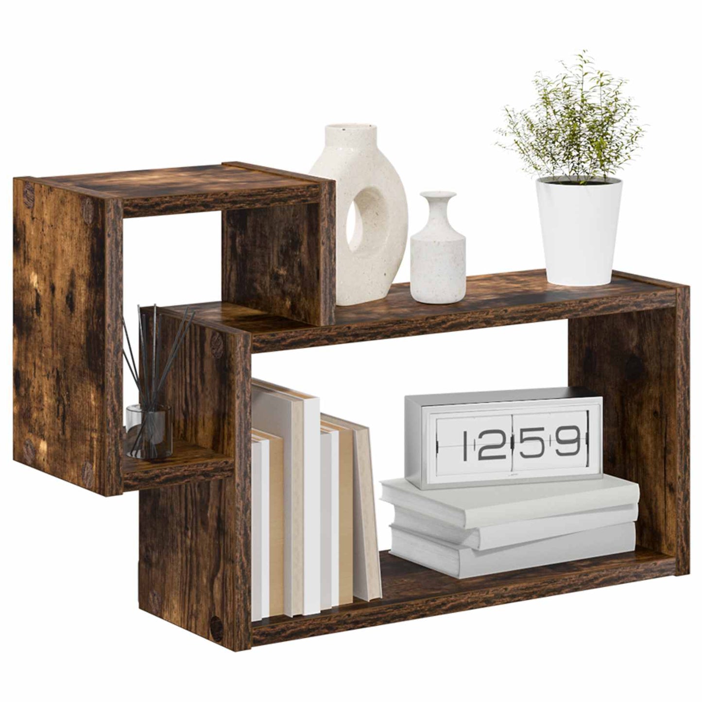 Wandplank Muurmontage Bruin 55 x 15 x 35 cm Bewerkt hout is nu te koop bij PeponiXL, paradijselijk wonen!