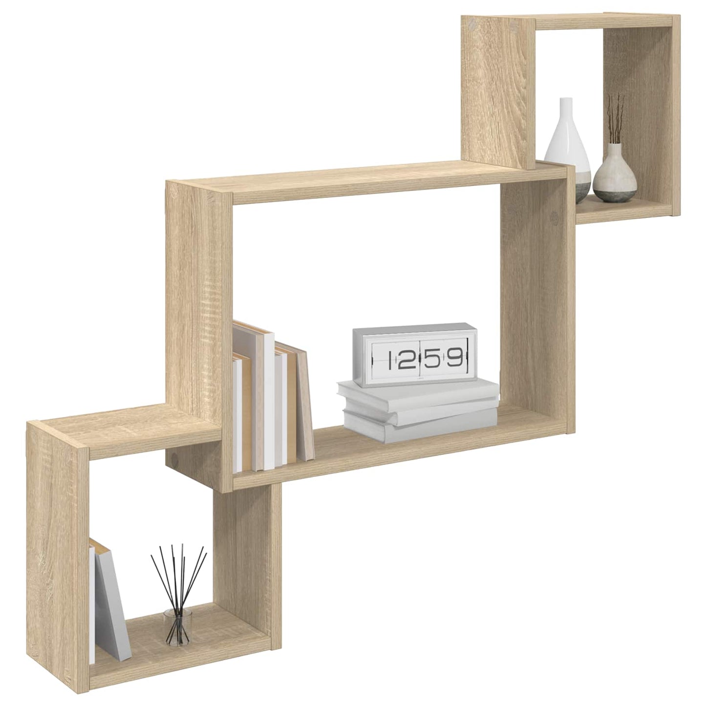 Wandplank Muurmontage Bruin 91,5 x 15 x 76 cm Bewerkt hout is nu te koop bij PeponiXL, paradijselijk wonen!