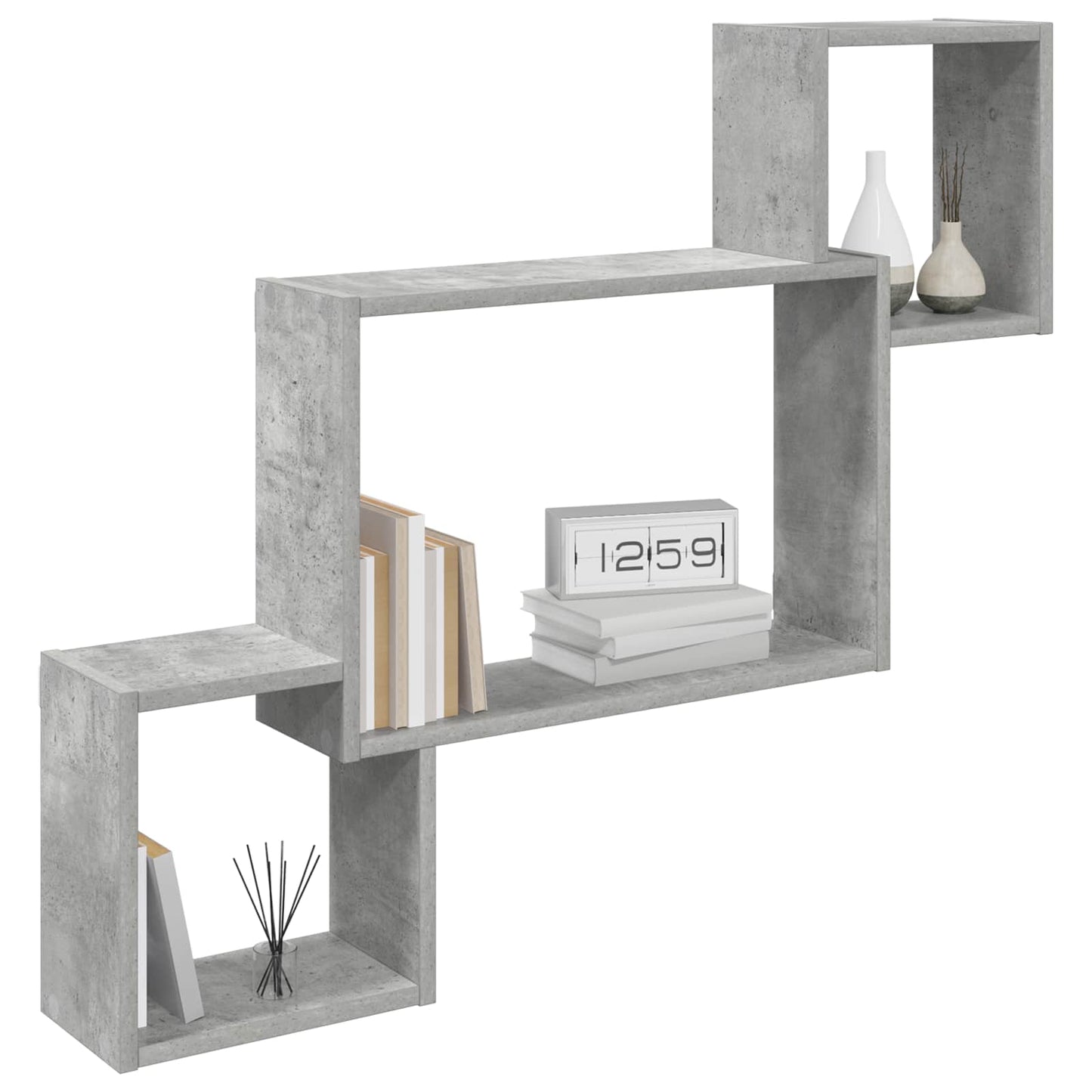Wandplank Muurmontage Grijs 91,5 x 15 x 76 cm Bewerkt hout is nu te koop bij PeponiXL, paradijselijk wonen!