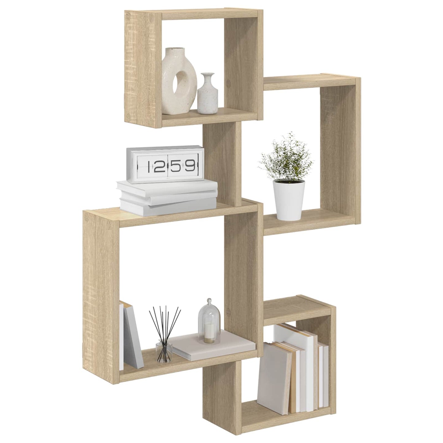 Wand Cube Planken Muurmontage Sonoma Eiken 64 x 13,5 x 91,5 cm