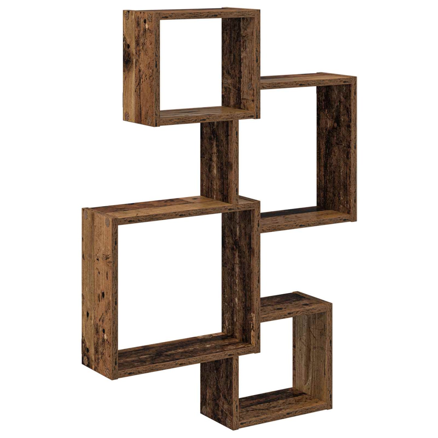Wand Cube Planken Muurmontage Oud hout 64 x 13,5 x 91,5 cm