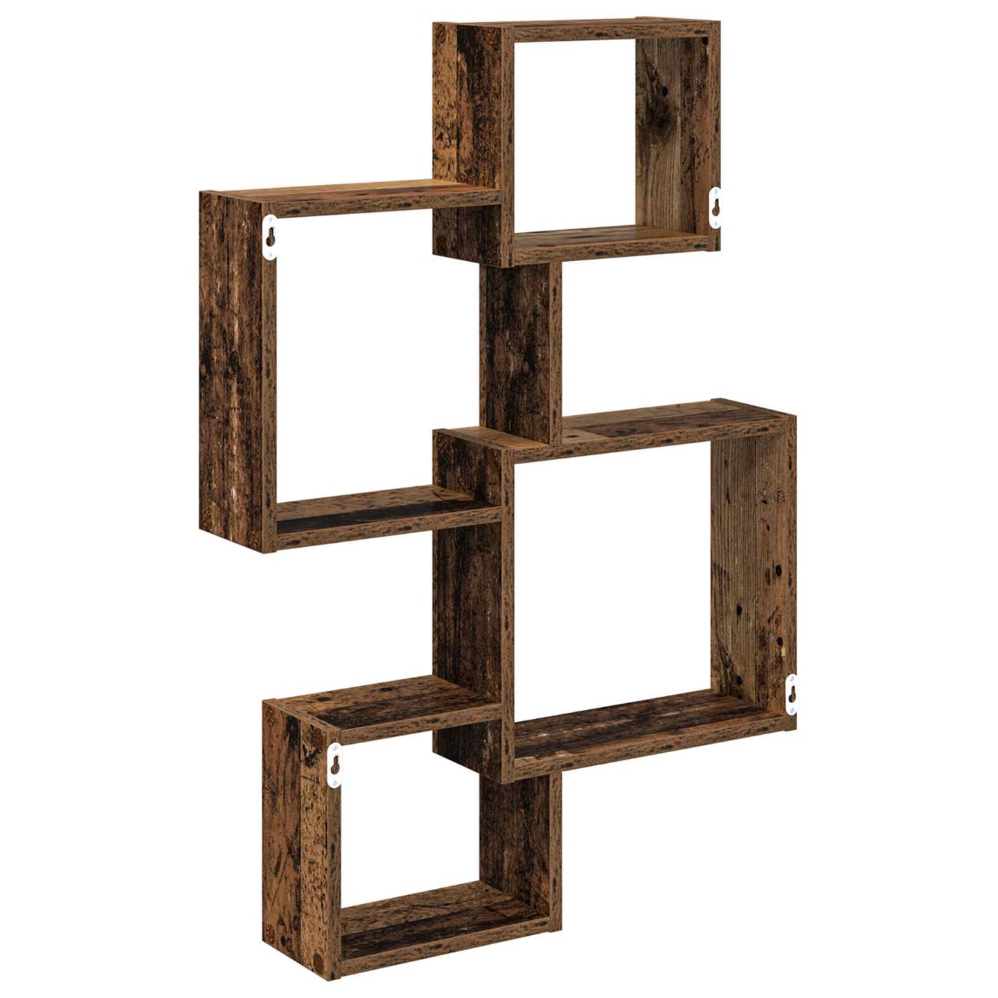 Wand Cube Planken Muurmontage Oud hout 64 x 13,5 x 91,5 cm