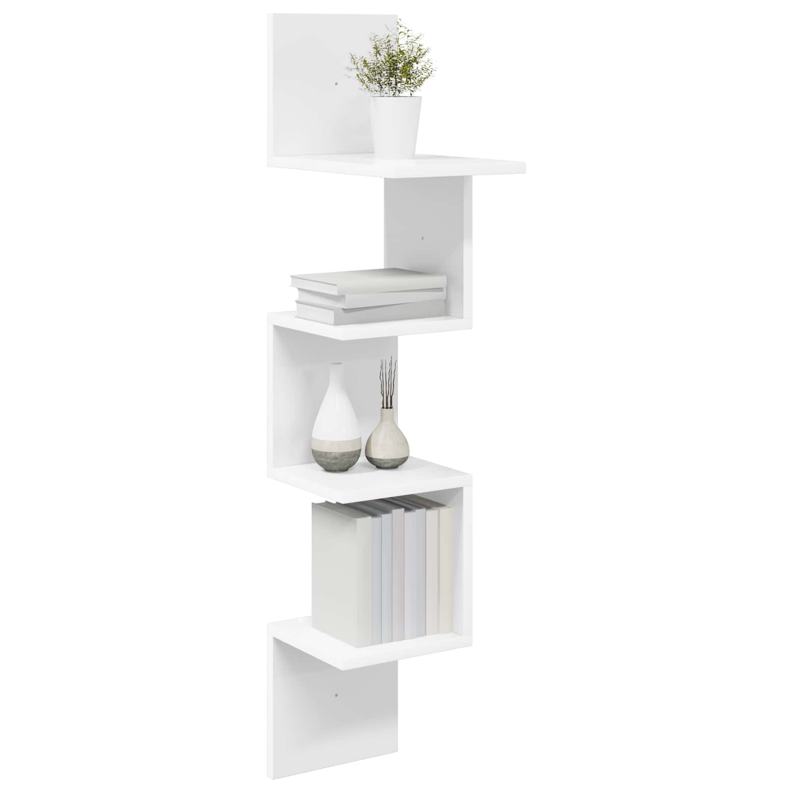 Wandplank Muurmontage Wit 32 x 21 x 107 cm Bewerkt hout is nu te koop bij PeponiXL, paradijselijk wonen!
