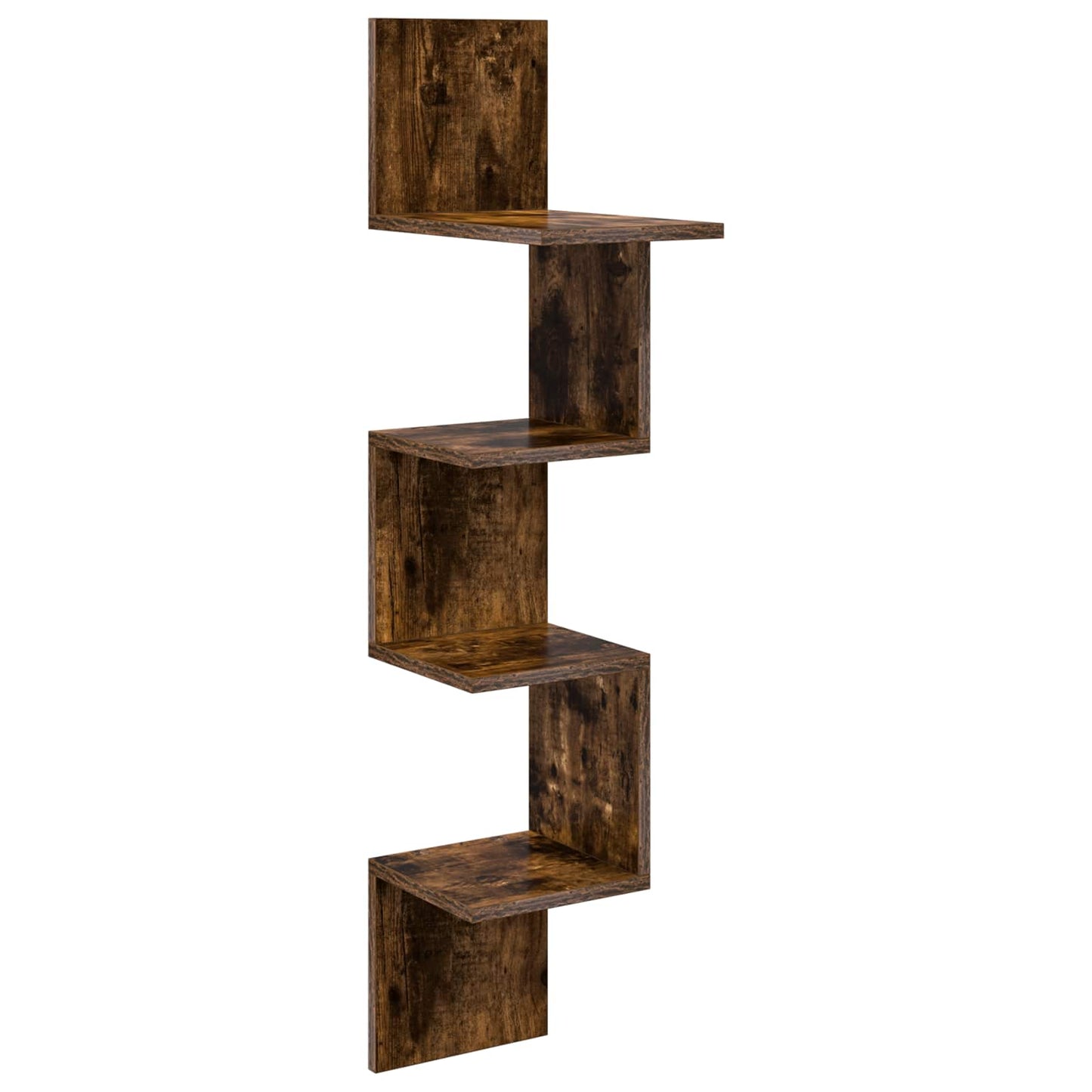 Wandplank Muurmontage Gerookt eiken 32 x 21 x 107 cm