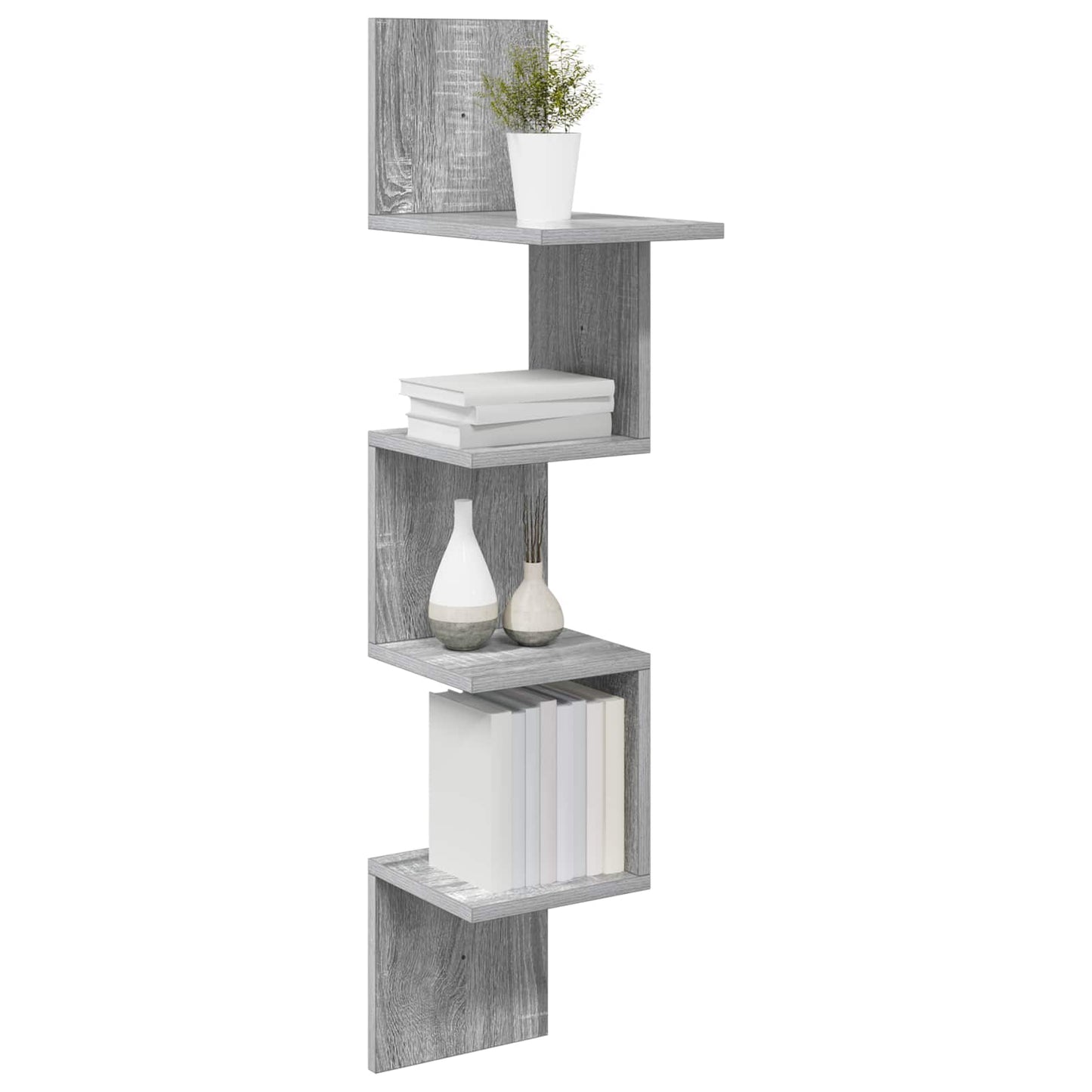 Wandplank Muurmontage Grijs Sonoma 32 x 21 x 107 cm