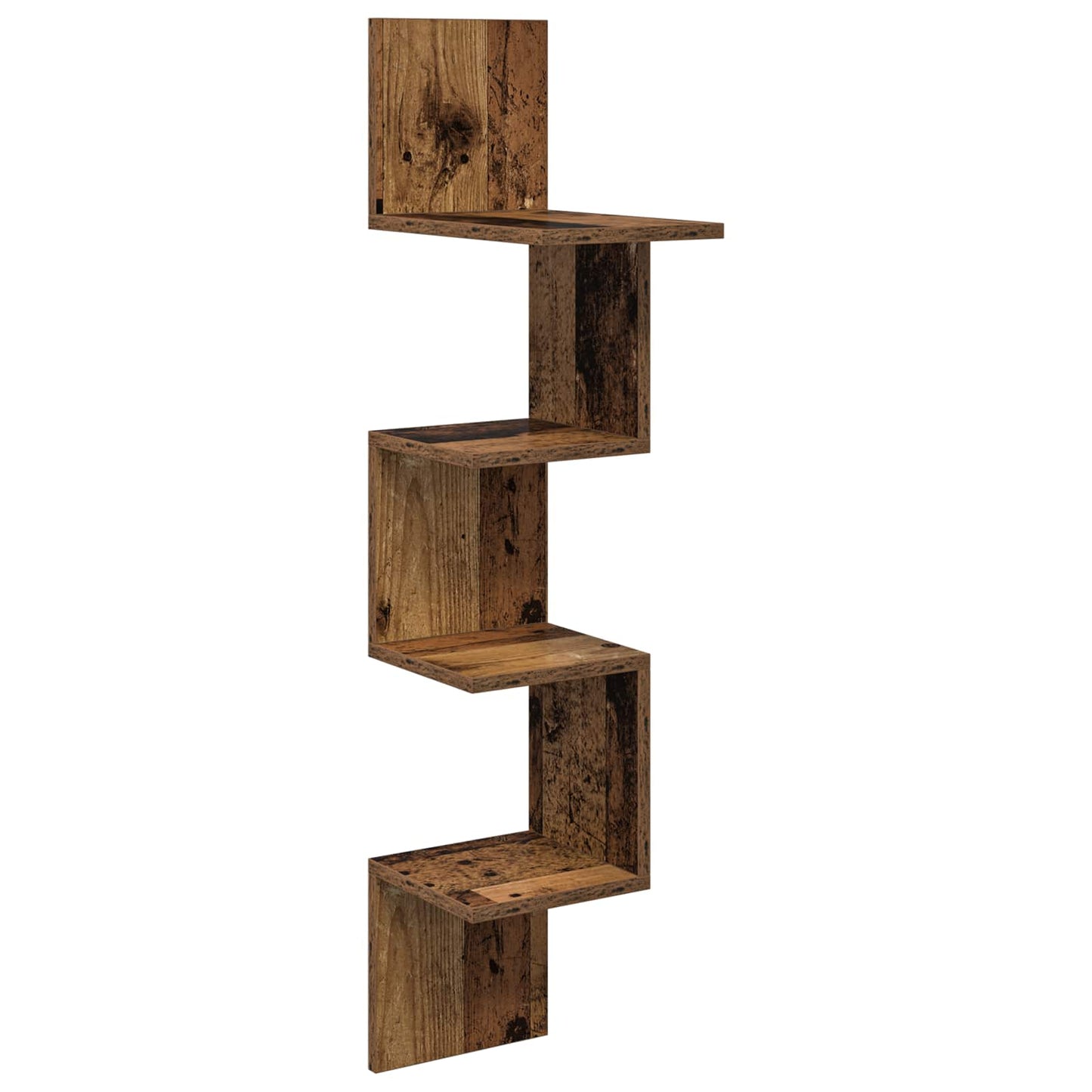 Wandplank Muurmontage Oud hout 32 x 21 x 107 cm Bewerkt hout