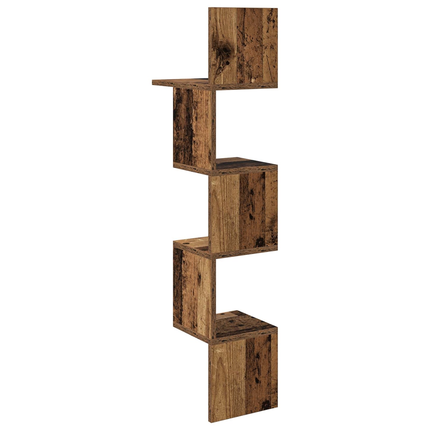 Wandplank Muurmontage Oud hout 32 x 21 x 107 cm Bewerkt hout