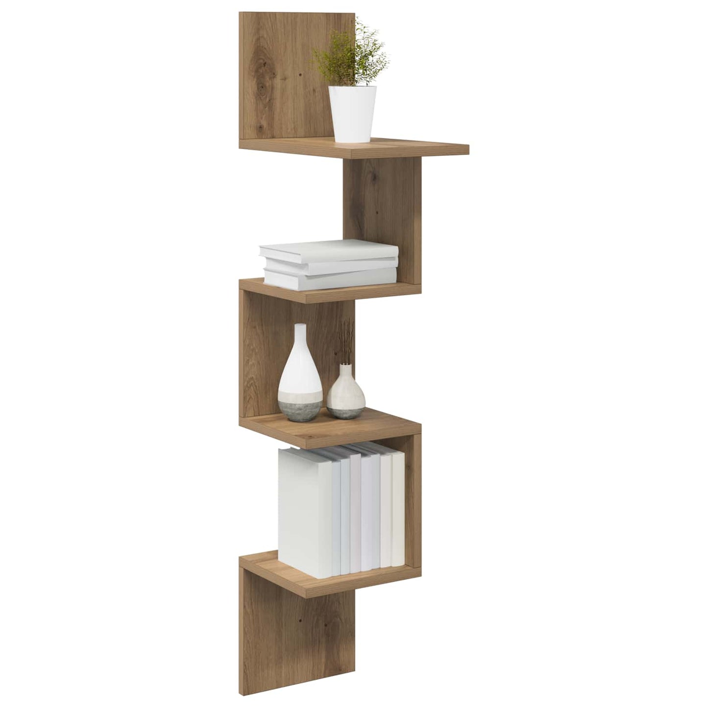 Wandplank Muurmontage Artisanaal eiken 32 x 21 x 107 cm is nu te koop bij PeponiXL, paradijselijk wonen!