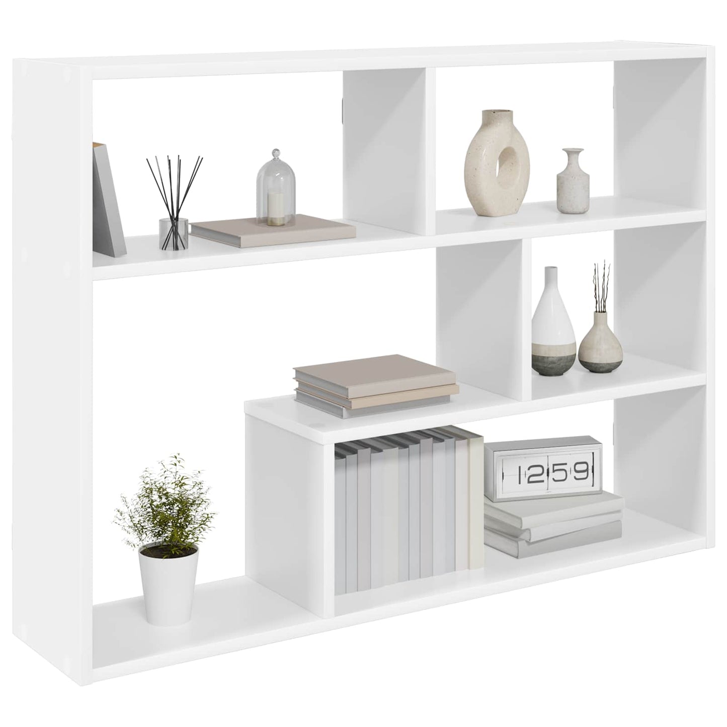 Wandplank Muurmontage Wit 95 x 20 x 69,5 cm Bewerkt hout is nu te koop bij PeponiXL, paradijselijk wonen!
