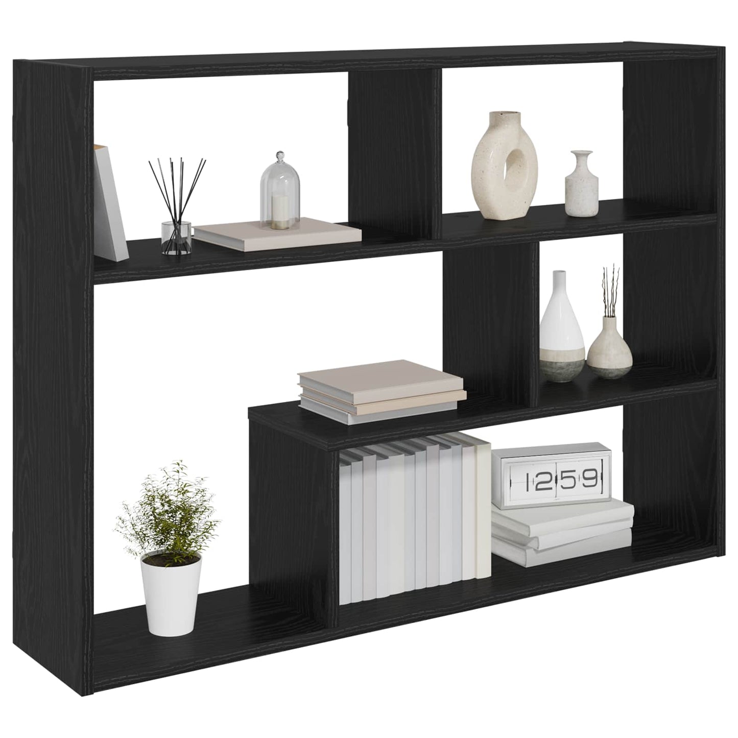 Wandplank Muurmontage Zwart eiken 95 x 20 x 69,5 cm