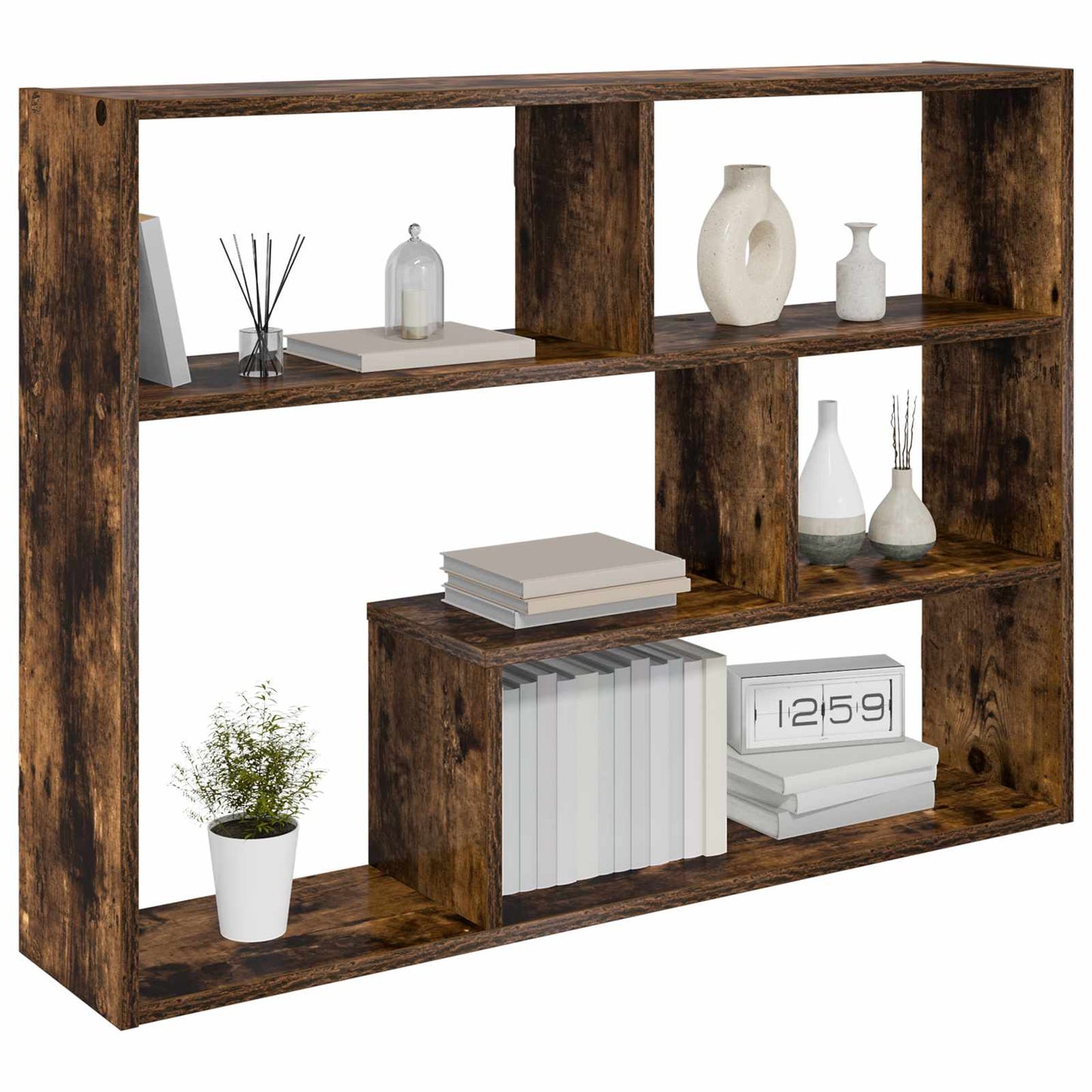Wandplank Muurmontage Gerookt eiken 95 x 20 x 69,5 cm