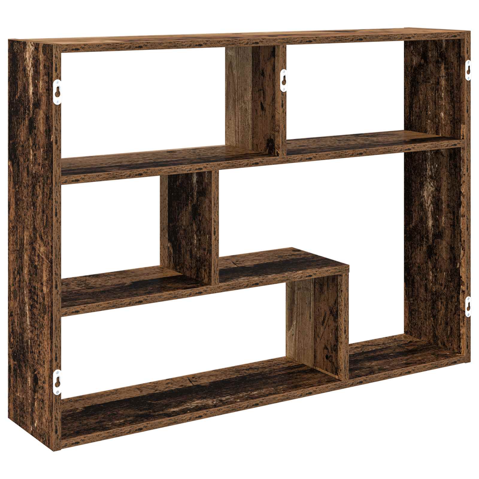 Wandplank Muurmontage Oud hout 95 x 20 x 69,5 cm Bewerkt hout is nu te koop bij PeponiXL, paradijselijk wonen!