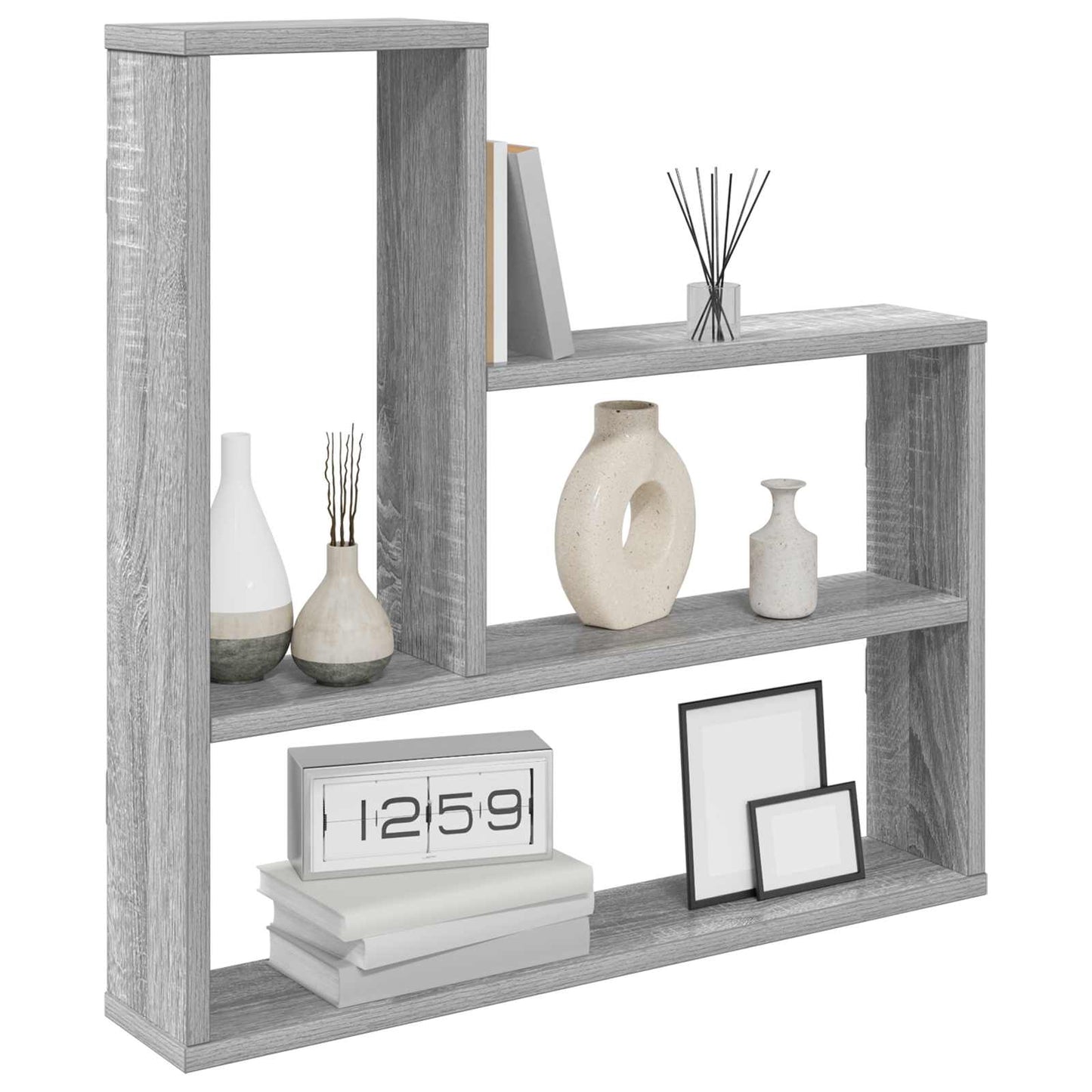 Wandplank Grijs Sonoma 60 x 11 x 60 cm Bewerkt hout