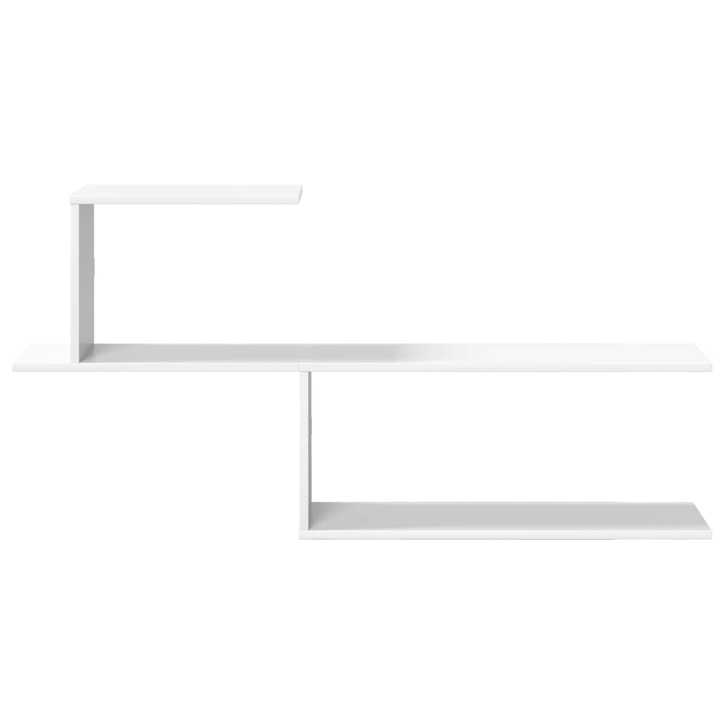Wandplank Wit 122 x 18 x 60 cm Bewerkt hout