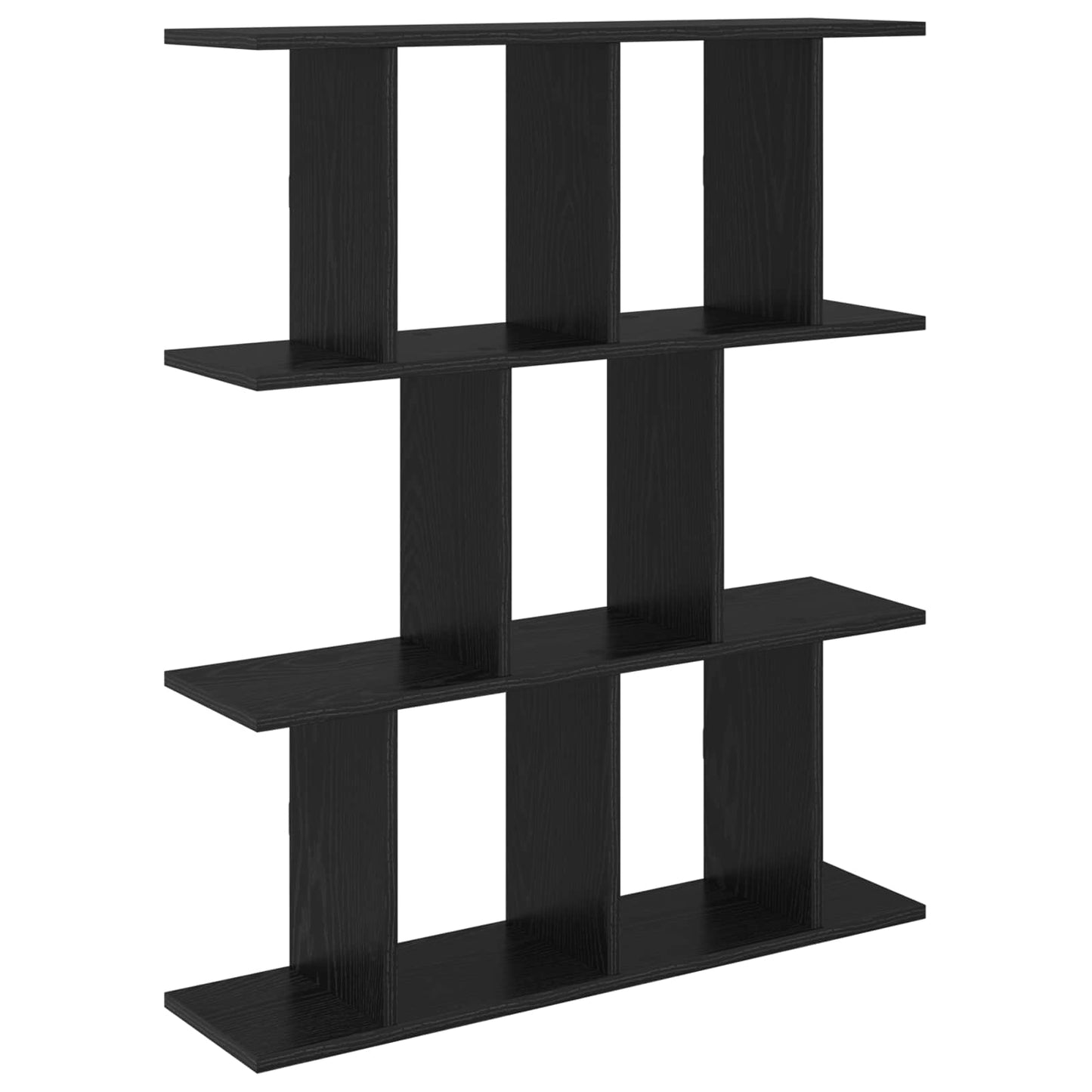 Wandplank Zwart eiken 102 x 20 x 96 cm Bewerkt hout