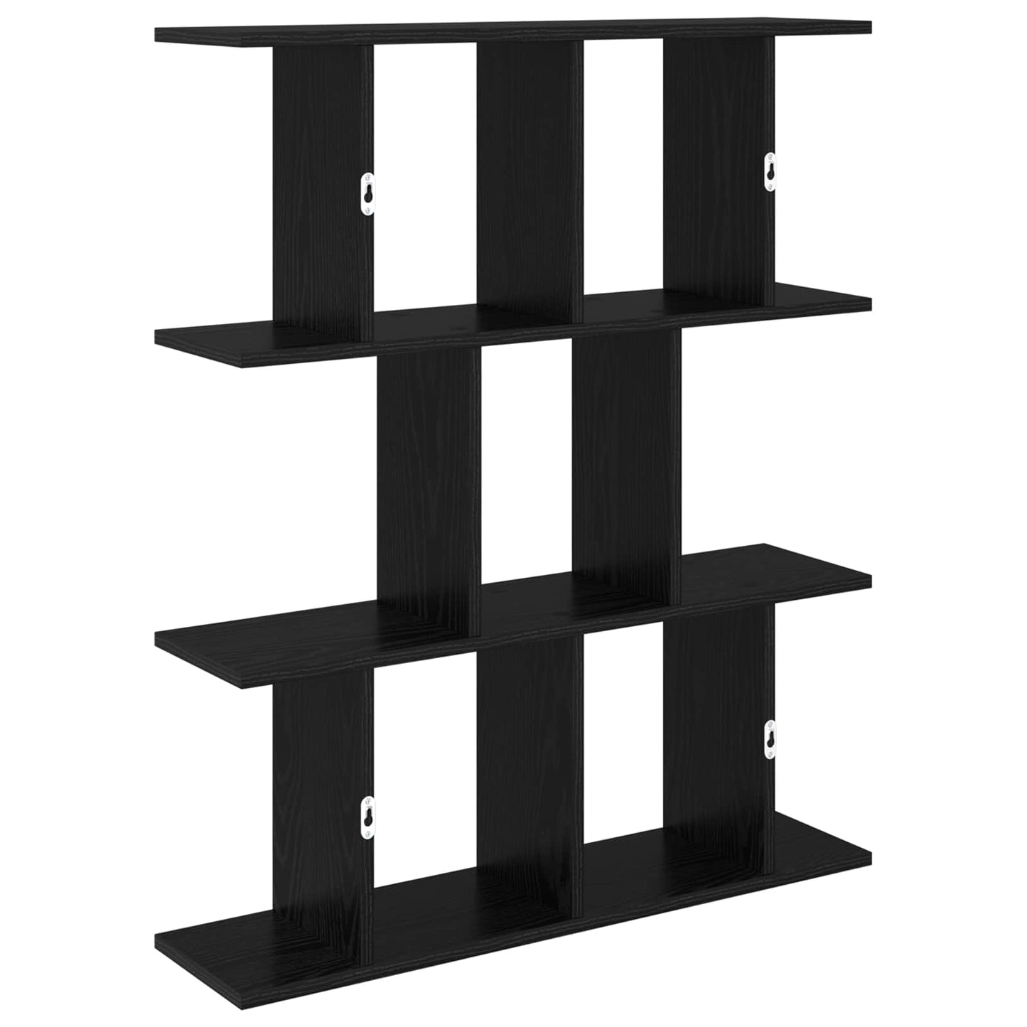 Wandplank Zwart eiken 102 x 20 x 96 cm Bewerkt hout