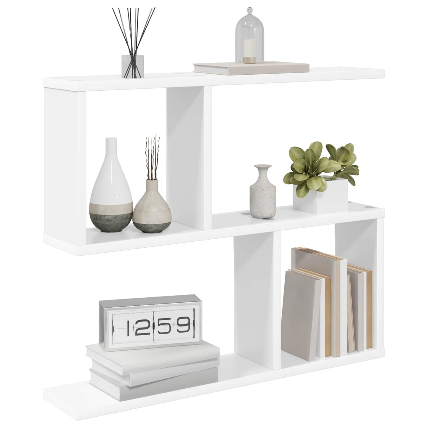 Wandplank Wit 60 x 12 x 50,5 cm Bewerkt hout