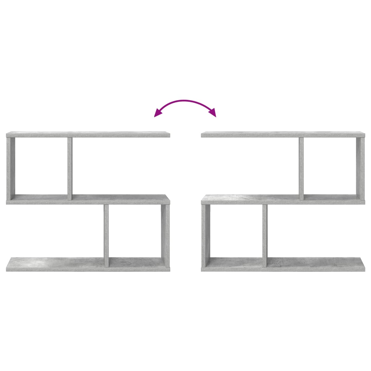 Wandplank Betongrijs 60 x 12 x 50,5 cm Bewerkt hout