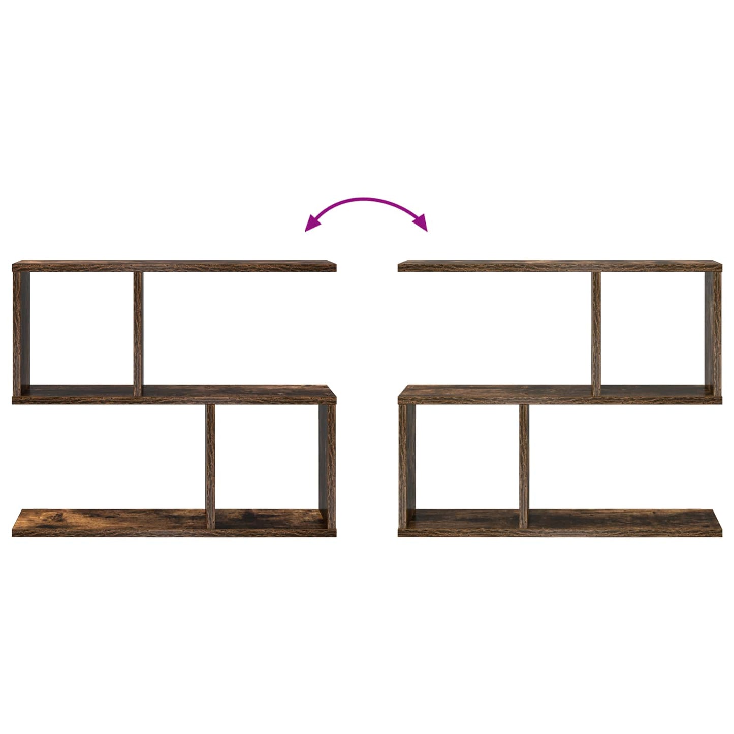 Wandplank Gerookt eiken 60 x 12 x 50,5 cm Bewerkt hout