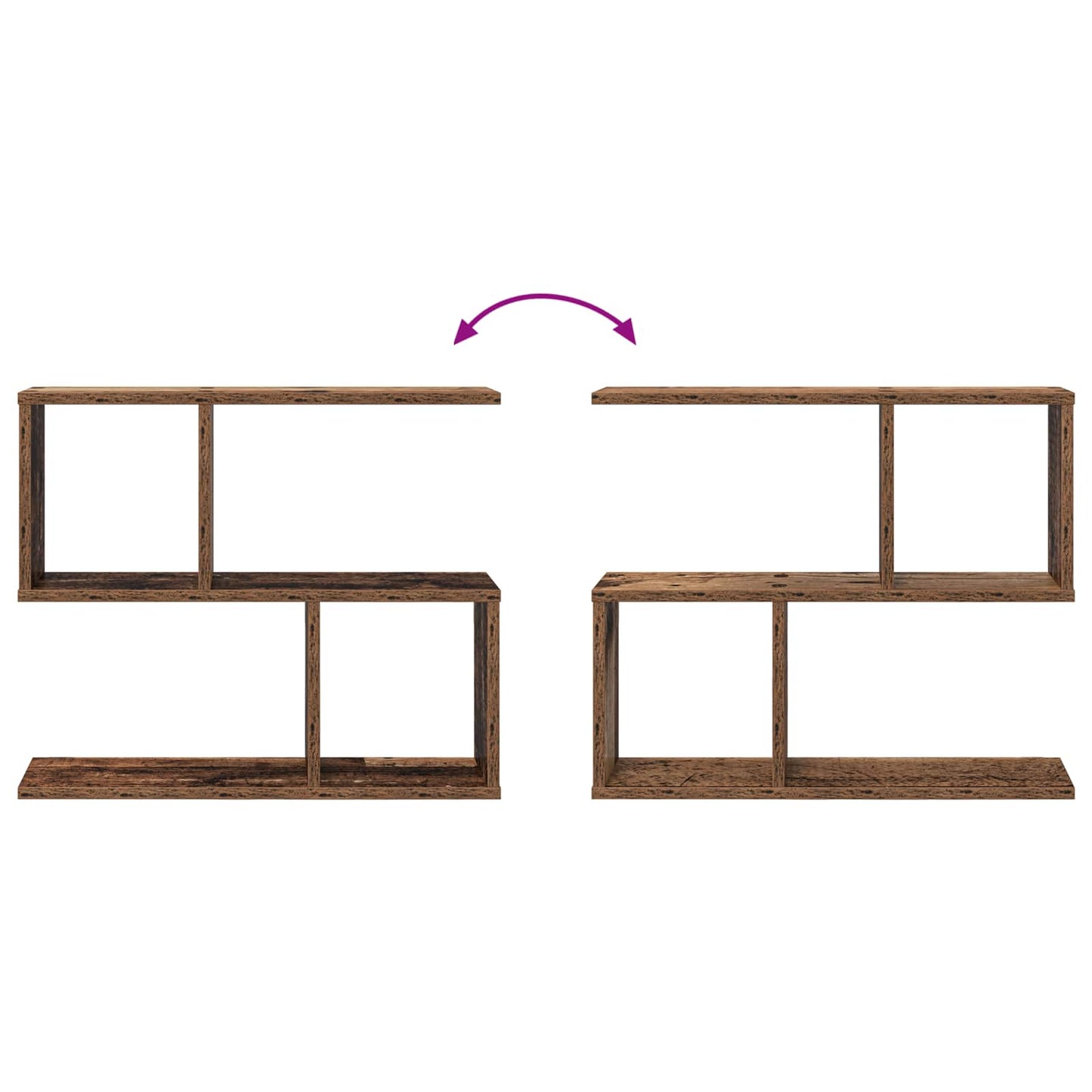 Wandplank Oud hout 60 x 12 x 50,5 cm Bewerkt hout